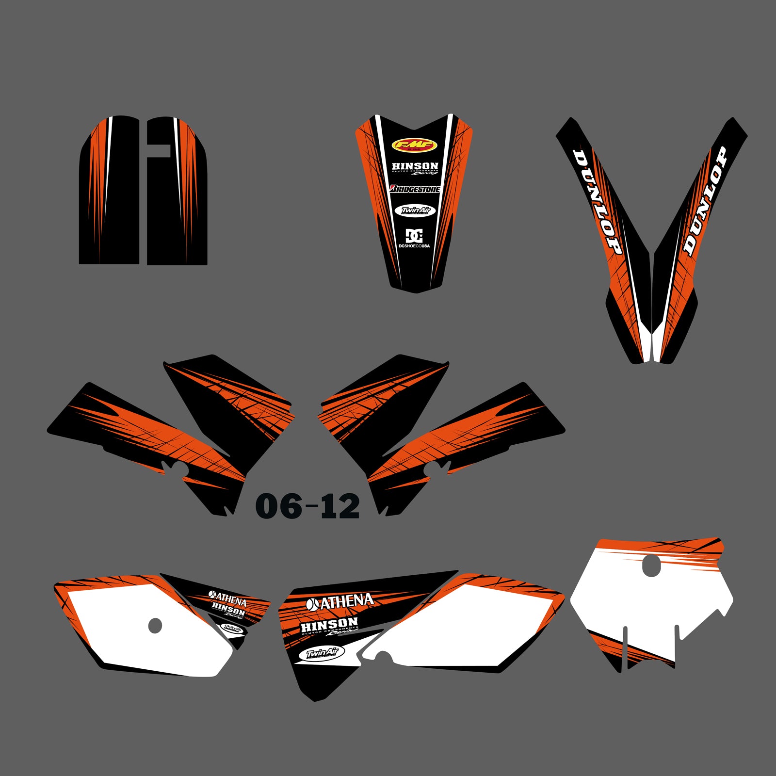 Motorcycle Full Graphics Background Sticker Decal Kits for KTM SX 85-105 2006-2012