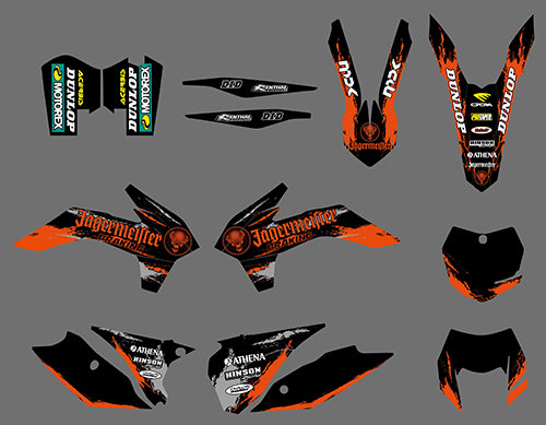 Full Graphics Background Decal Stickers For KTM EXC/XC-W/XCF-W 2014-2016