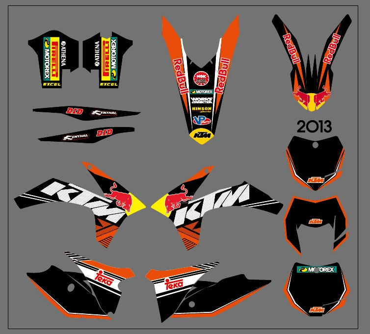 Full Decals Graphic Stickers Kit For KTM EXC 2012-2013 XC 2011