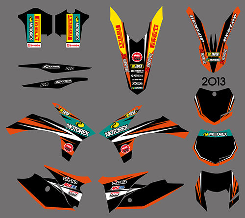 Team Graphics Decals Stickers For KTM 150 250 300 350 500 XC 2011 EXC 2012-2013