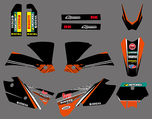 Motorcycle Team Graphics Backgrounds Decals Stickers For KTM SX 2003-2004