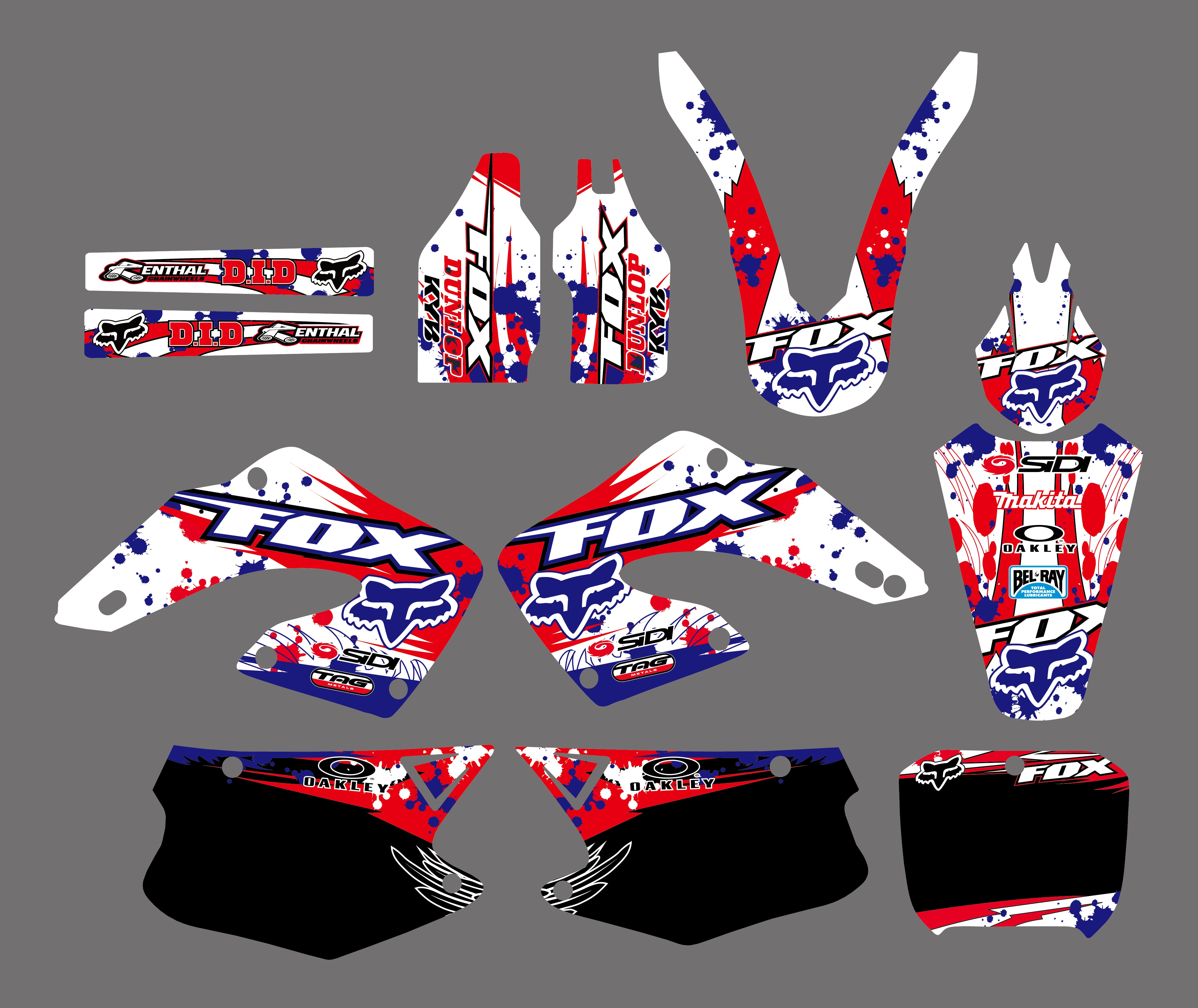 Team Graphics Backgrounds Decals Kit For Honda CR125/CR250 2000-2001