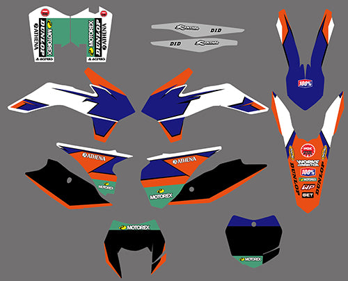 Full Graphics Decals Stickers Kit For KTM EXC/XC-W/XCF-W 2014-2016