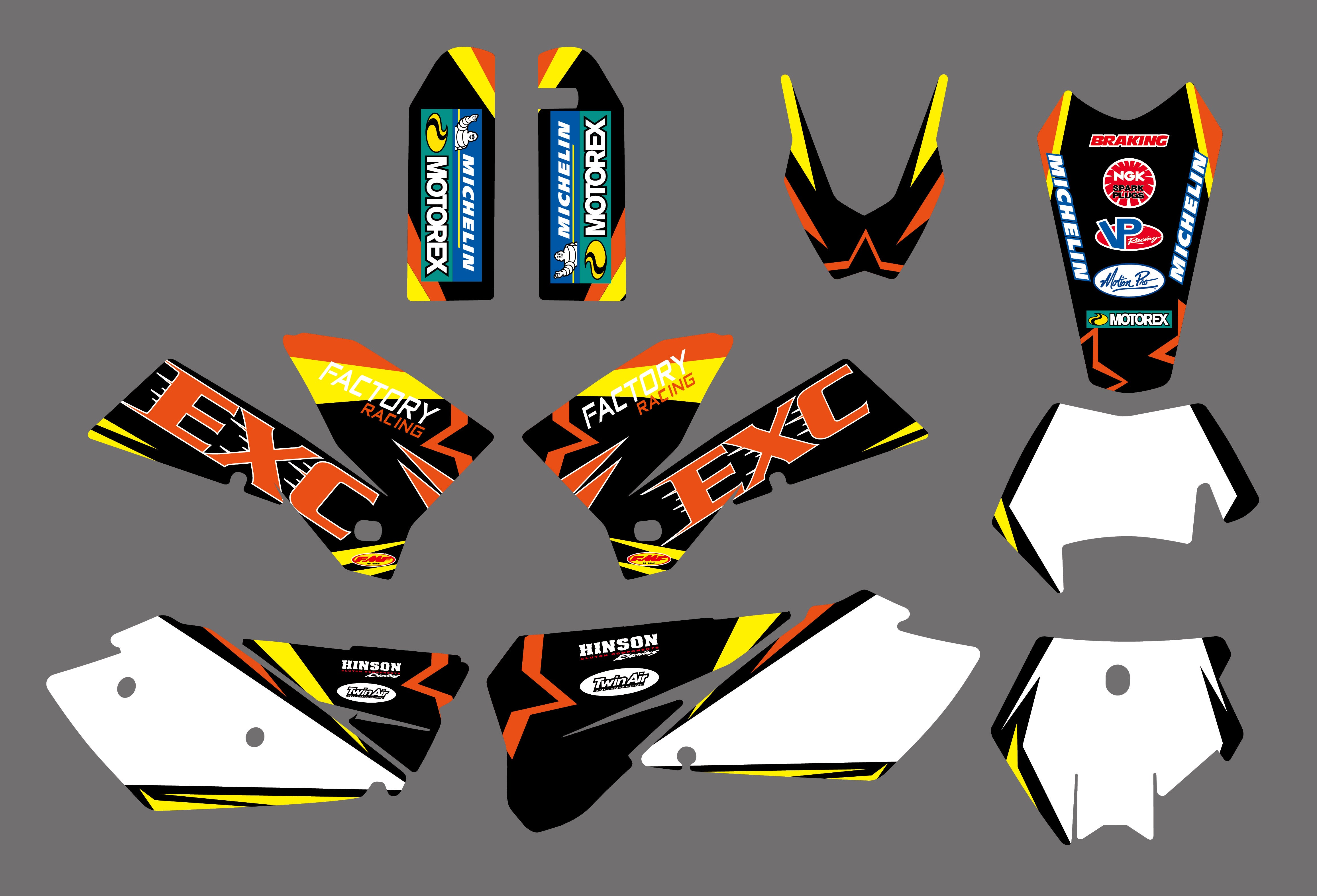 Graphics Background Decal Stickers For KTM EXC 2005-2007