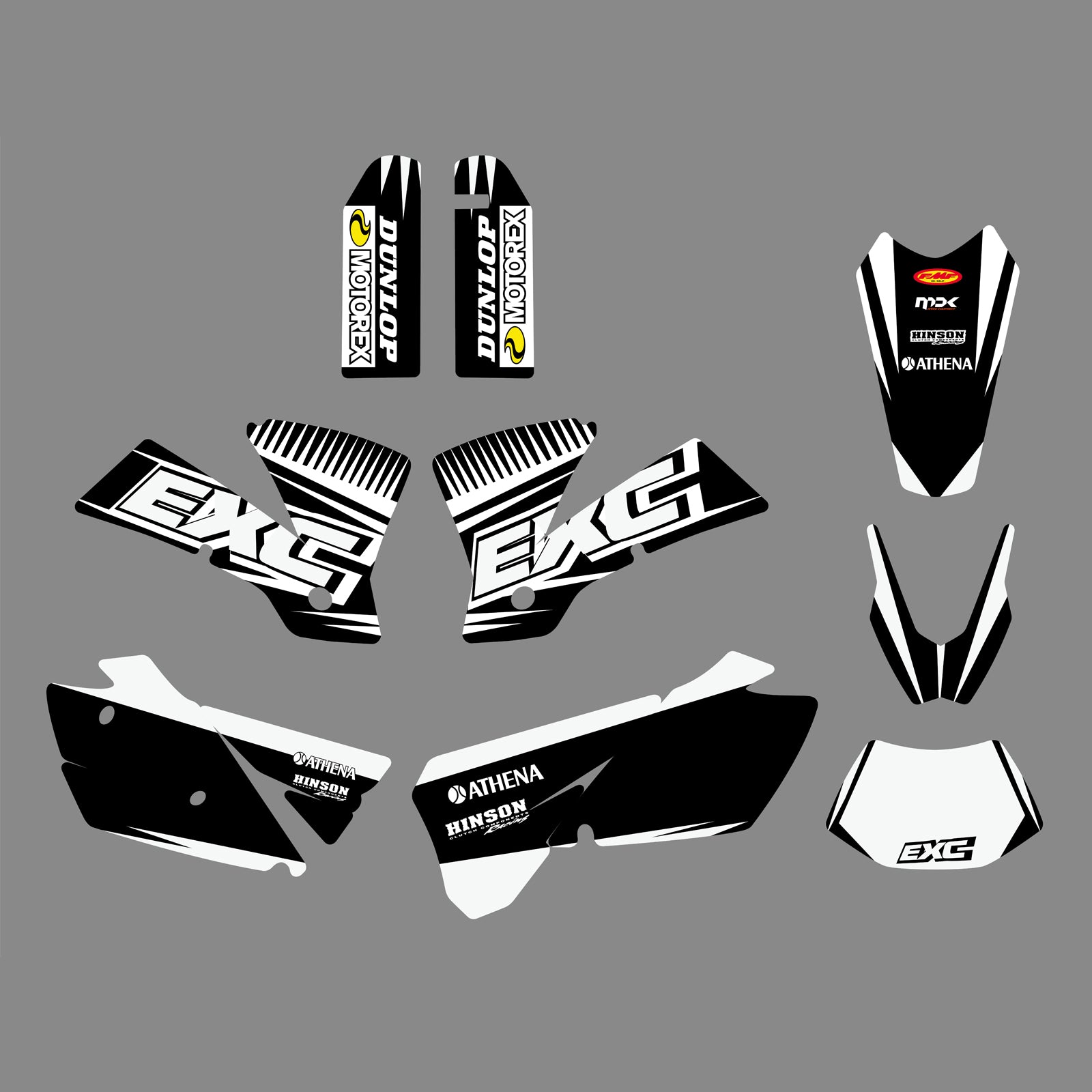 Motorcycle Full Graphic Decals Fender Stickers Set For KTM EXC 2004