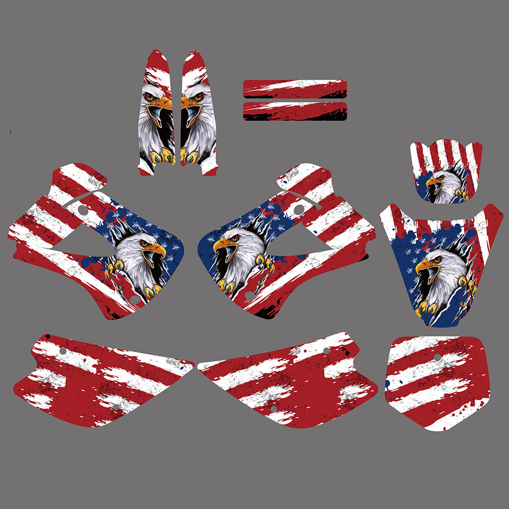 Motocross Team Full Graphics Background Decal Sticker Kit For Kawasaki KX85 KX100 1998-2013