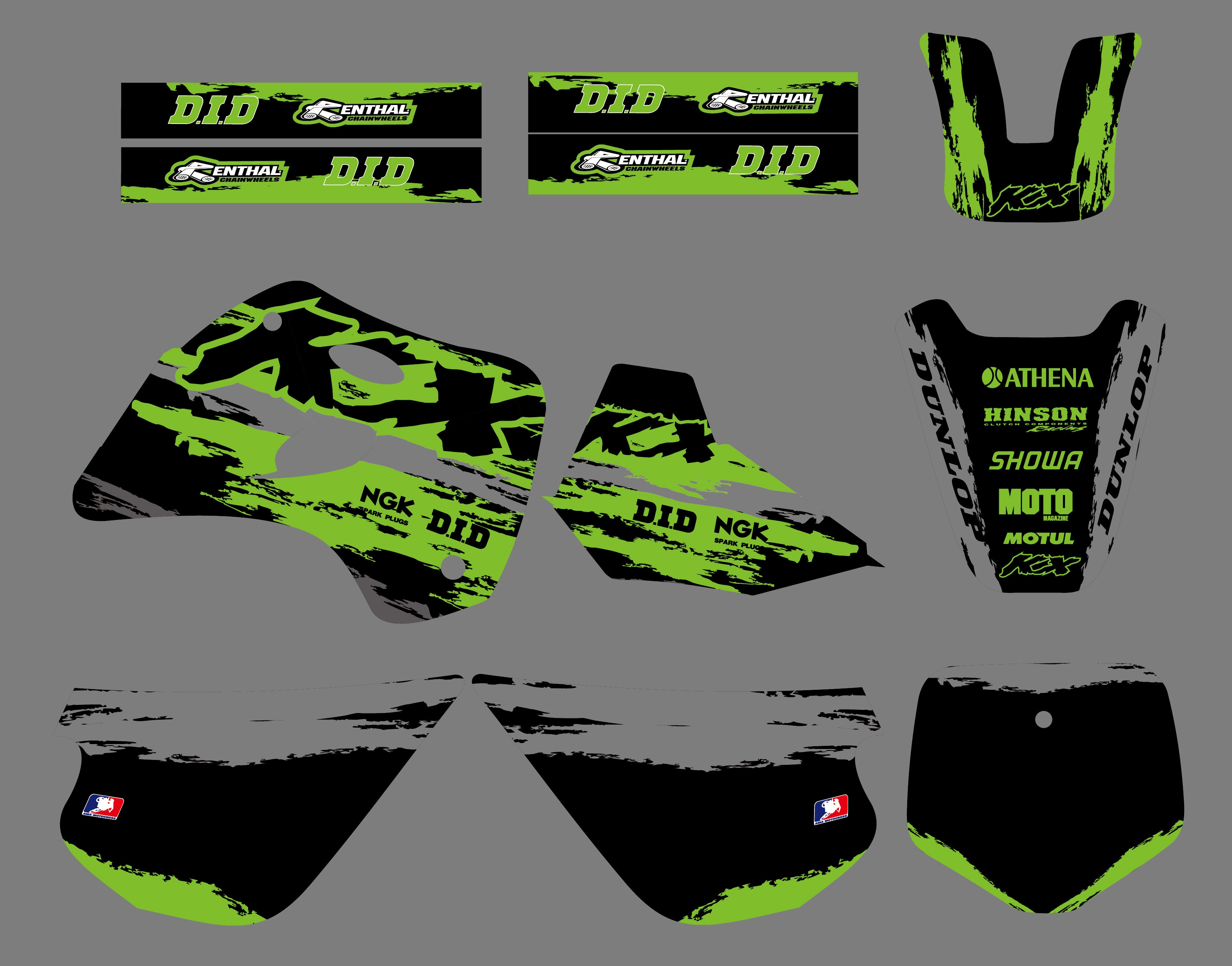 Motorcross Team Graphics Decals Stickers Deco For KAWASAKI KX80 1994-1997