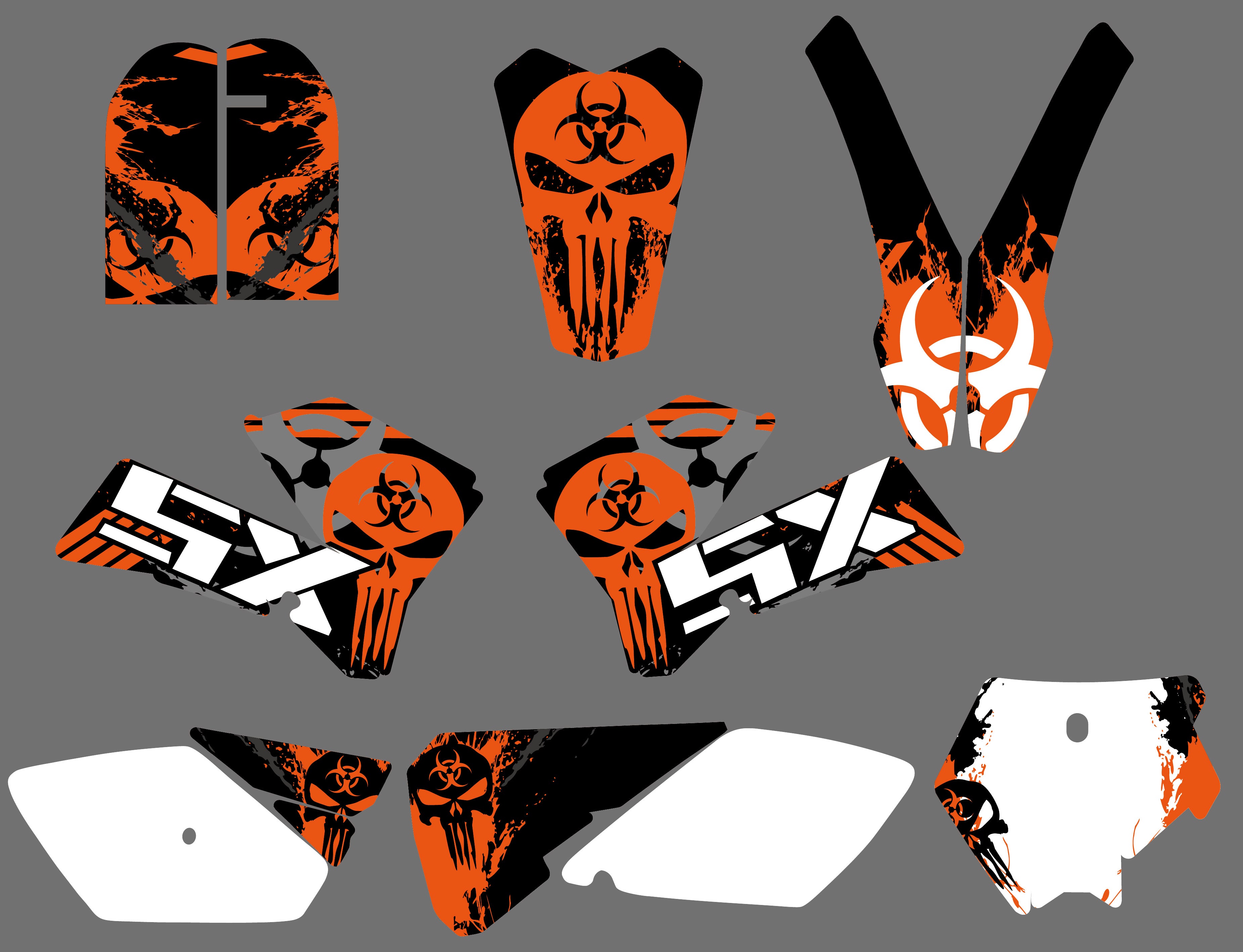 Motorcycle Full Fairing Graphics Background Sticker Decal Kits for KTM SX85 2006-2012