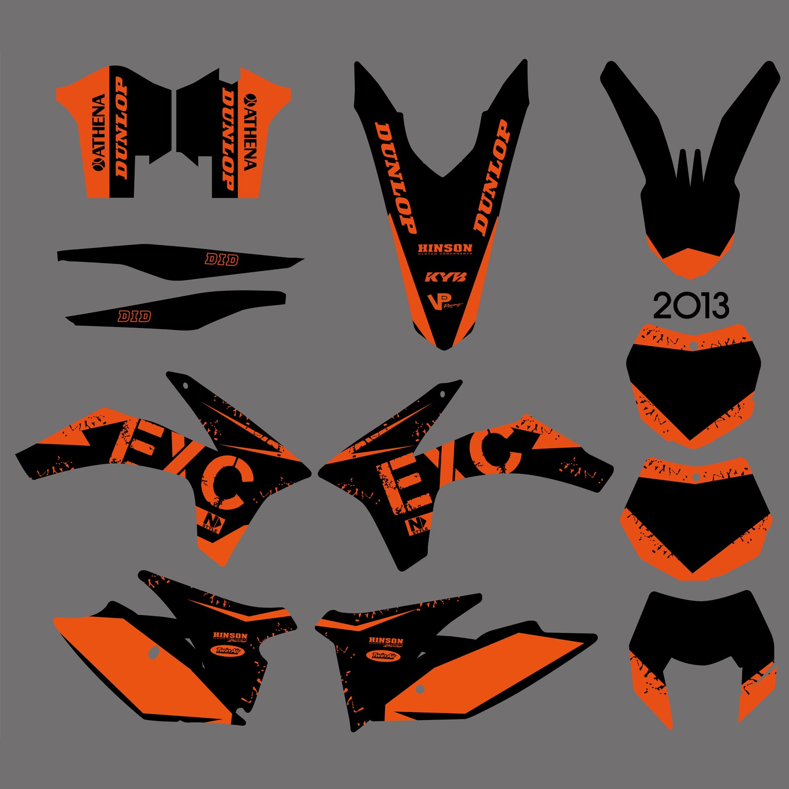 Personality Team Graphics Decals Stickers Kit For KTM EXC 2012-2013 XC 2011