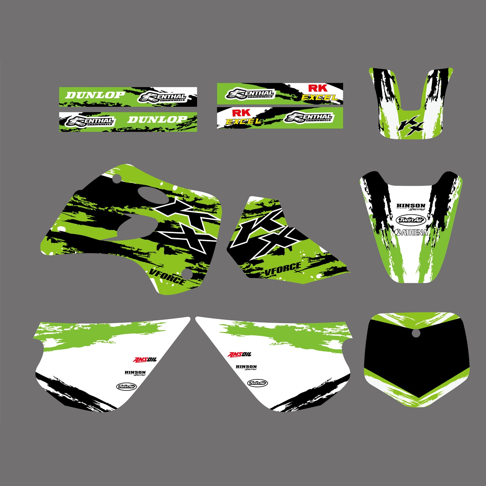 Full Graphic Background Decal Stickers for For KAWASAKI KX80 1994-1997