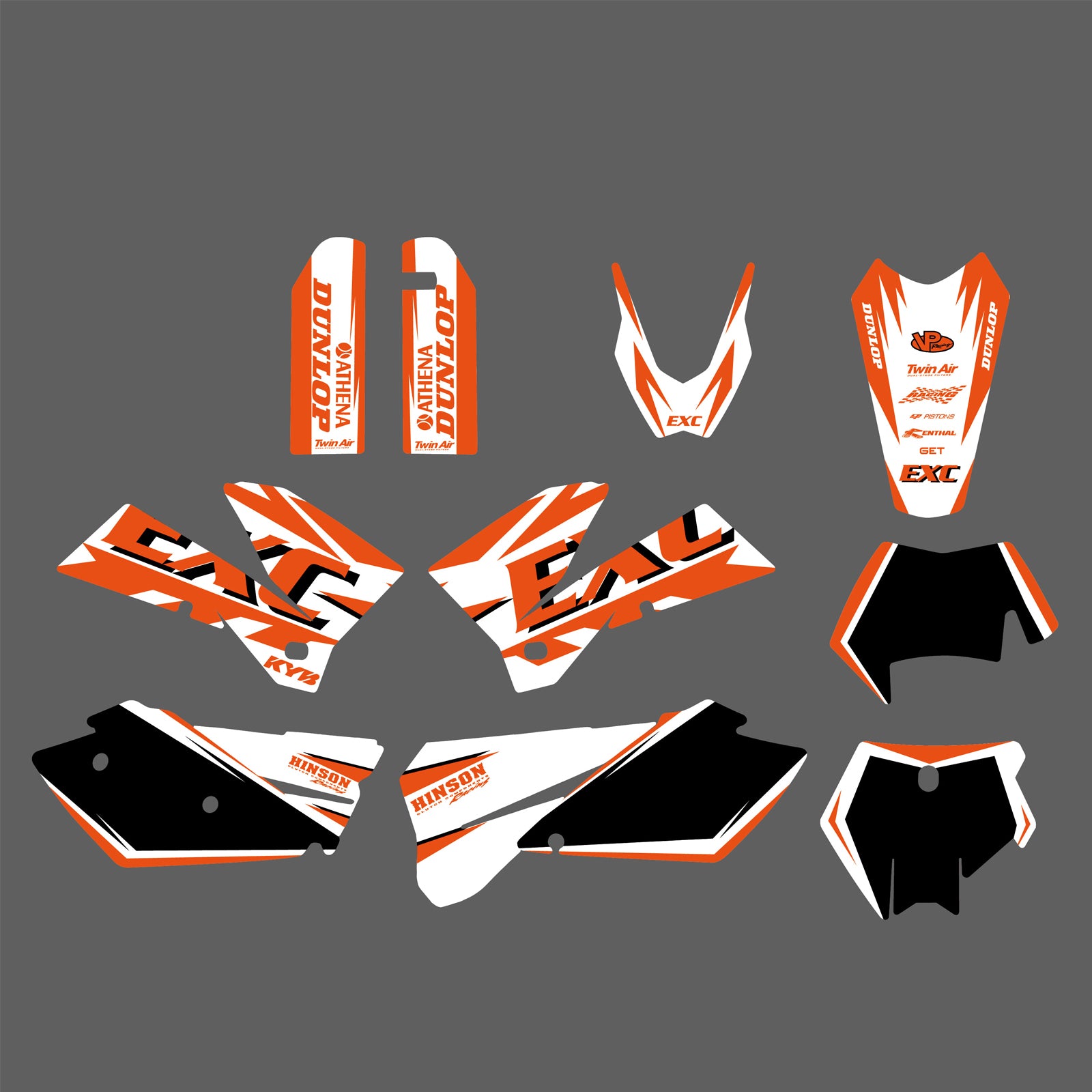 Motorcycle Graphics Background Decal Stickers For KTM EXC 2005-2007