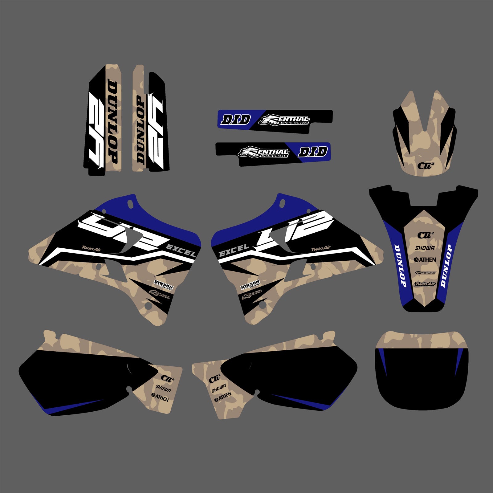 Team Graphics Backgrounds Decals For Yamaha YZ125 YZ250 1996-2001