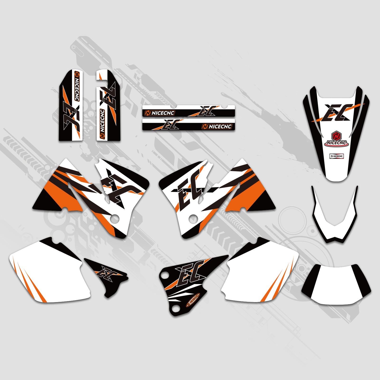 Motorcycle Full Graphics Decals Stickers Kit For KTM EXC 2001-2002