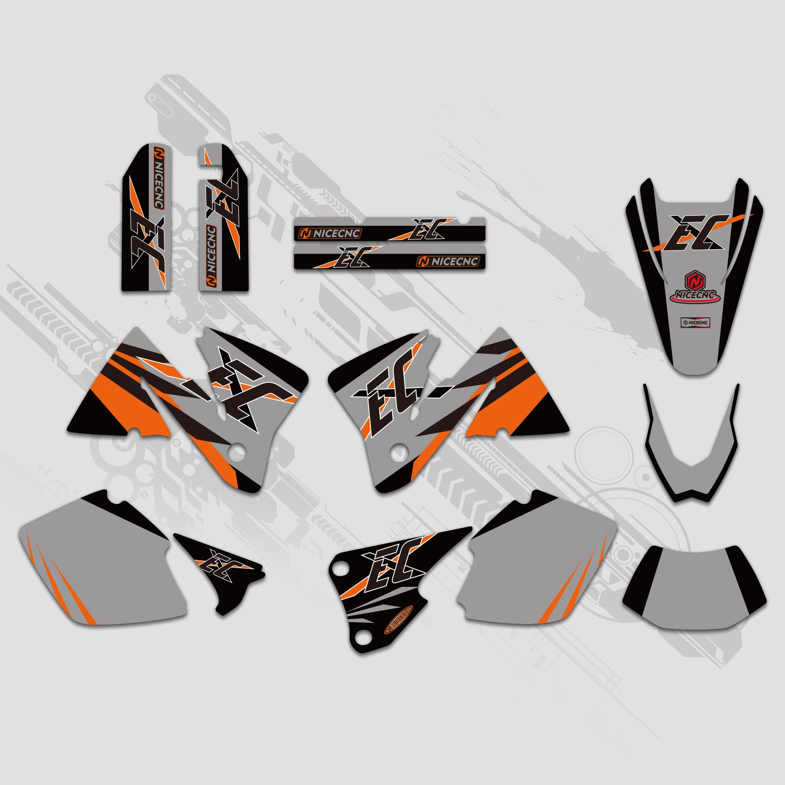 Motorcycle Full Graphics Decals Stickers Kit For KTM EXC 2001-2002