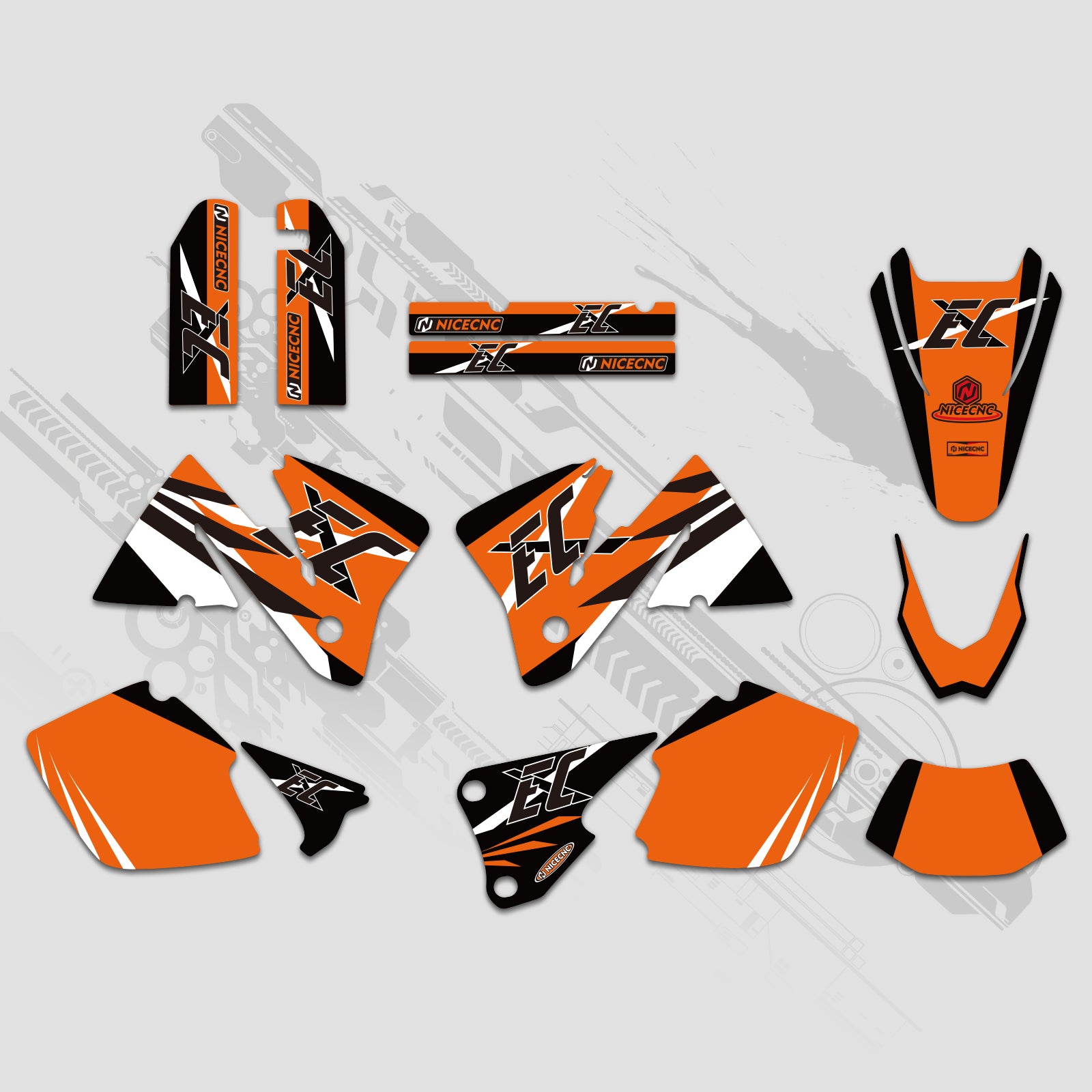 Motorcycle Full Graphics Decals Stickers Kit For KTM EXC 2001-2002
