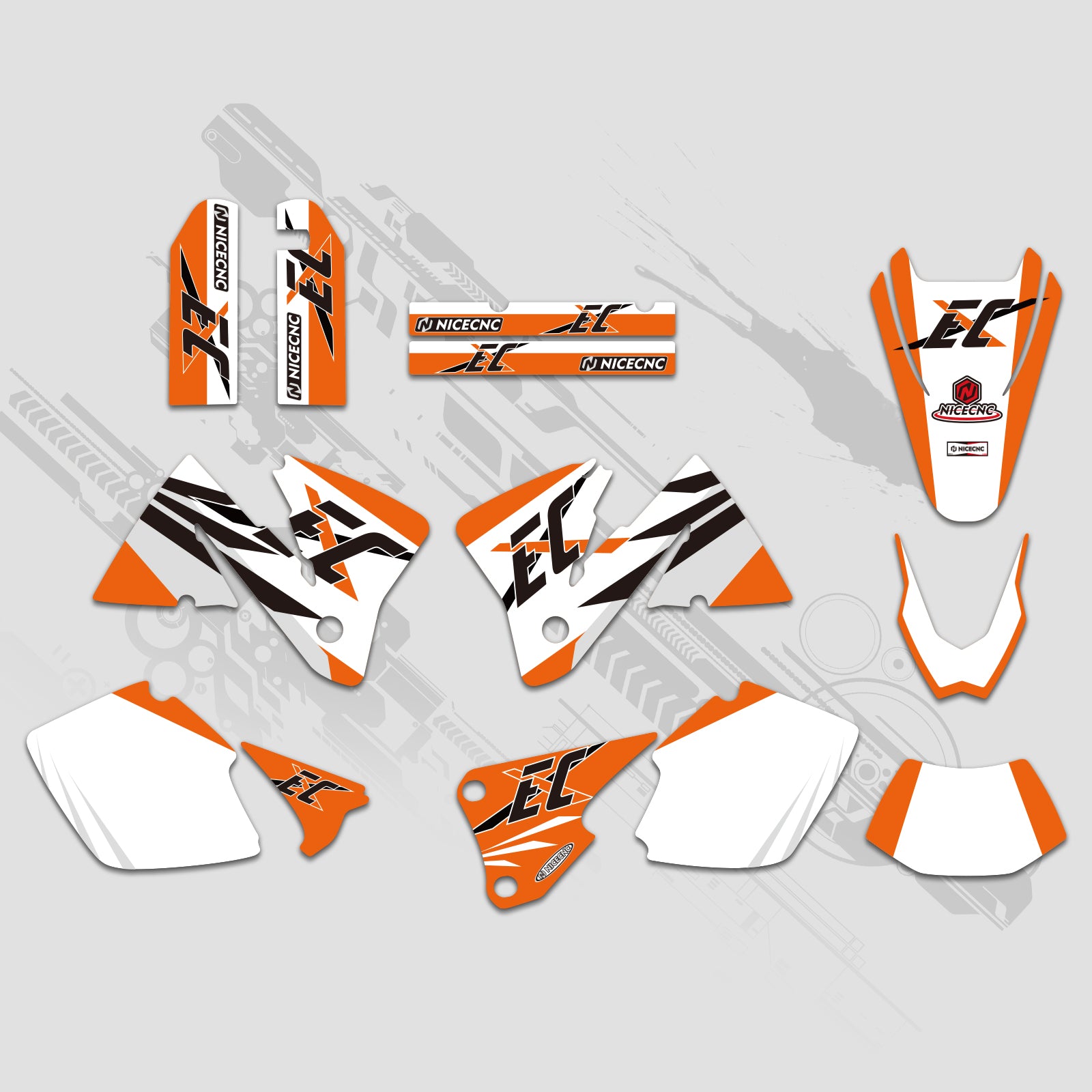 Off-Road Bike Full Graphics Decals Stickers Kit For KTM EXC 2001-2002
