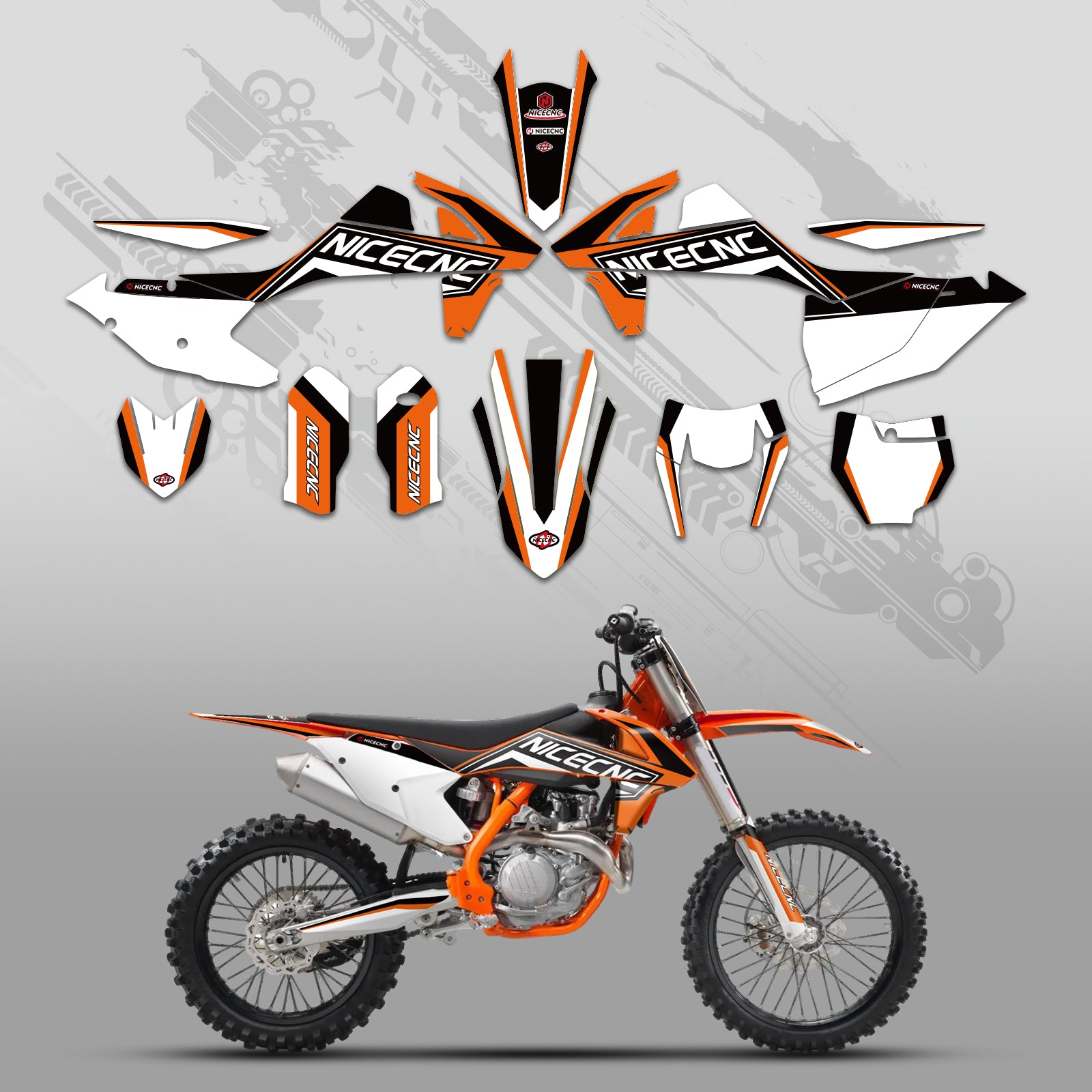 Motorcycle Full Graphics Decals Stickers Kit For KTM SX SXF 125-450 2016-2018