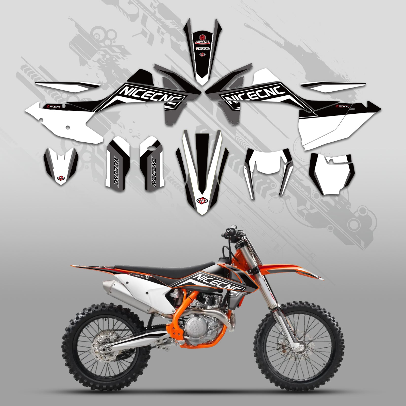 Off-Road Bike Full Graphics Decals Stickers Kit For KTM SX SXF 125-450 2016-2018