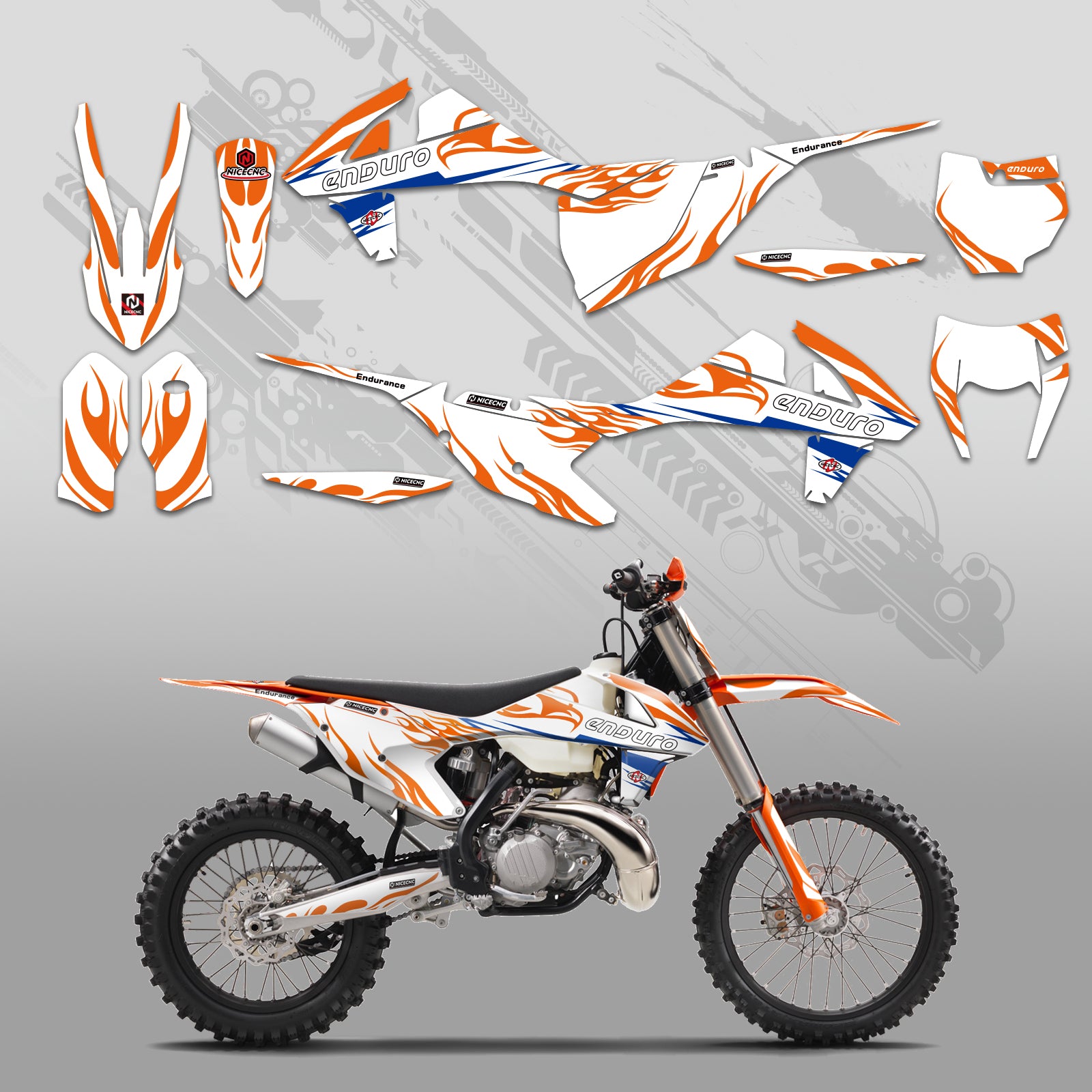 Off-Road Bike Full Graphics Decals Stickers Kit For KTM EXC/XC/XCF 2017-2019