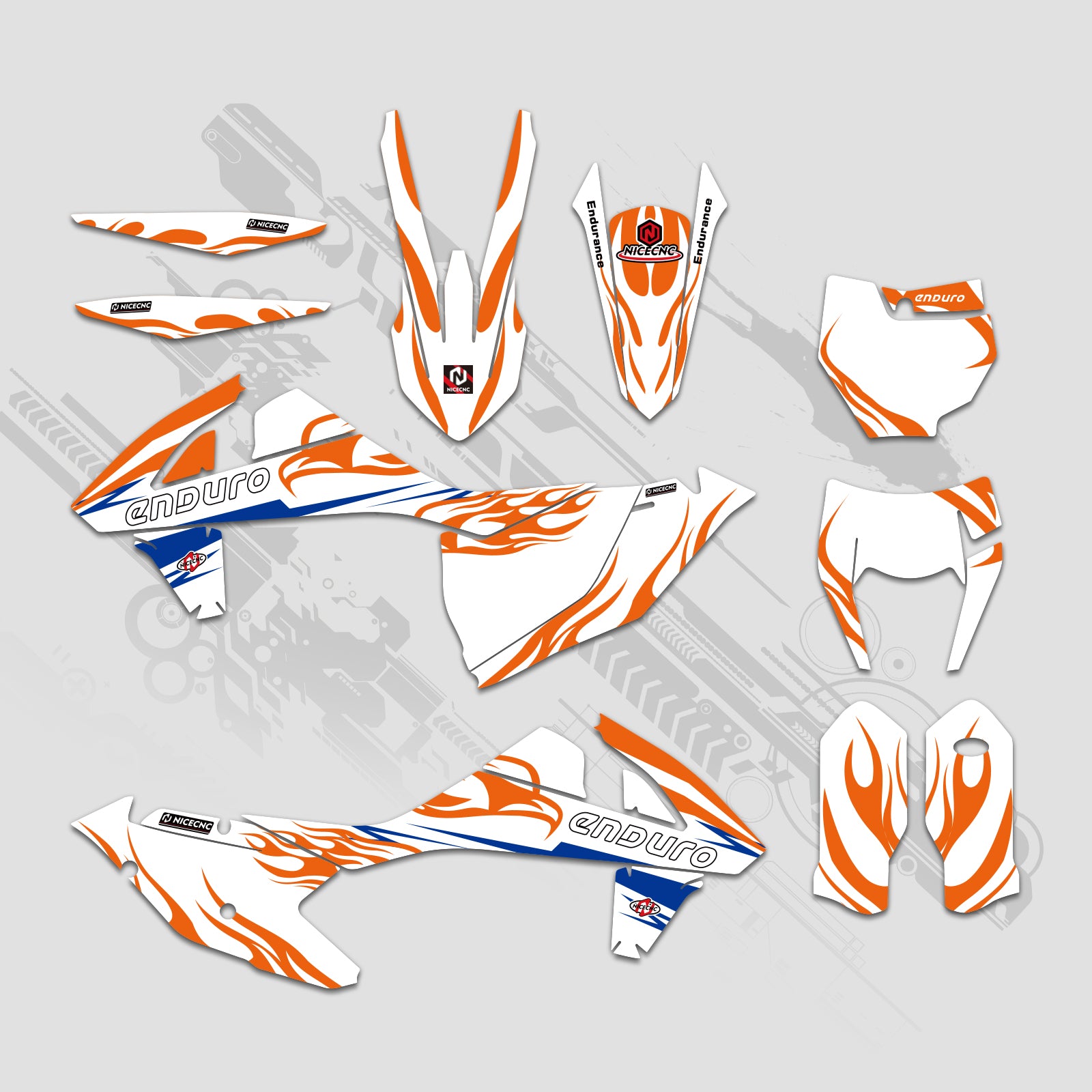 Off-Road Bike Full Graphics Decals Stickers Kit For KTM EXC/XC/XCF 2017-2019