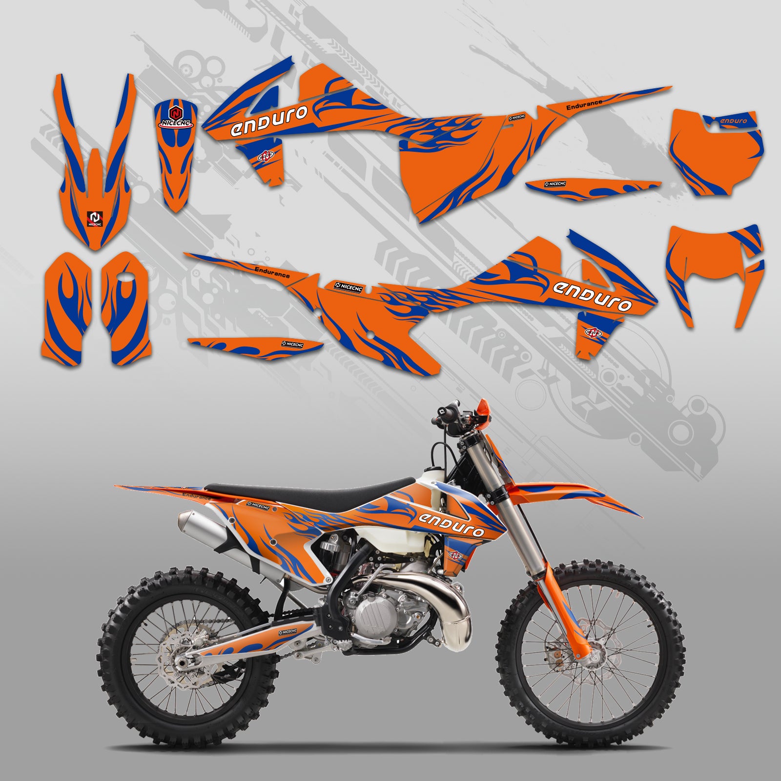 Off-Road Bike Full Graphics Decals Stickers Kit For KTM EXC/XC/XCF 2017-2019