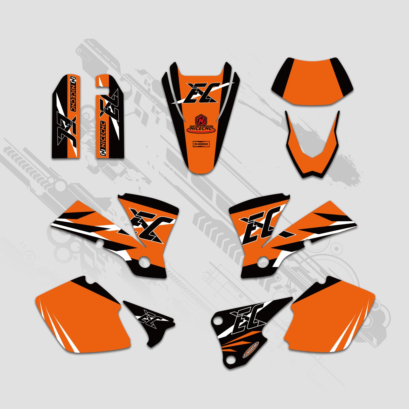 Off-Road Bike Full Graphics Decals Stickers Kit For KTM EXC 2003