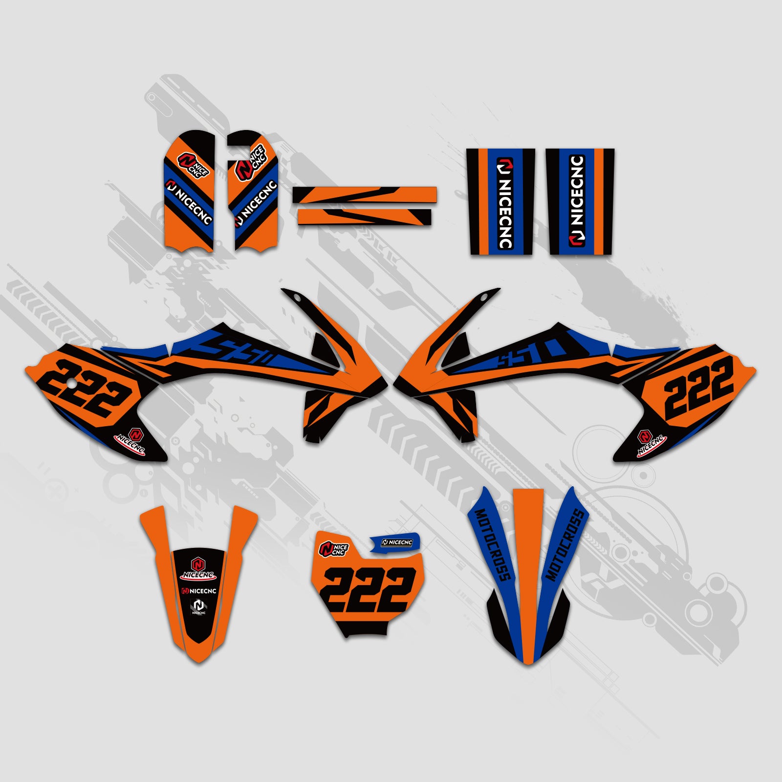 Motorcycle Full Graphics Decals Stickers Kit For KTM SX50 2016-2022