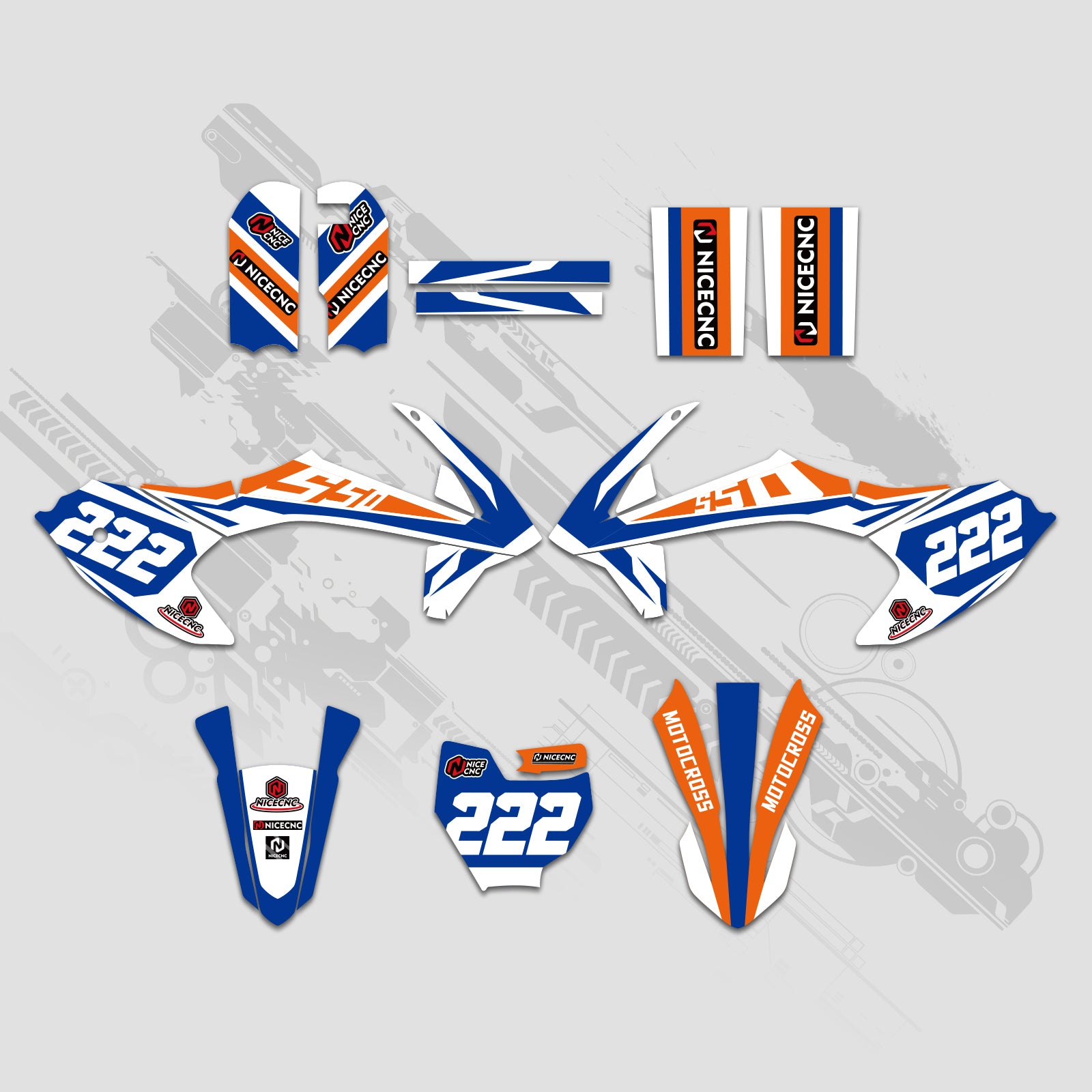 2016-2018 KTM SX50 デカール Full Graphics Decals Stickers Kit For KTM SX50 2016-2022