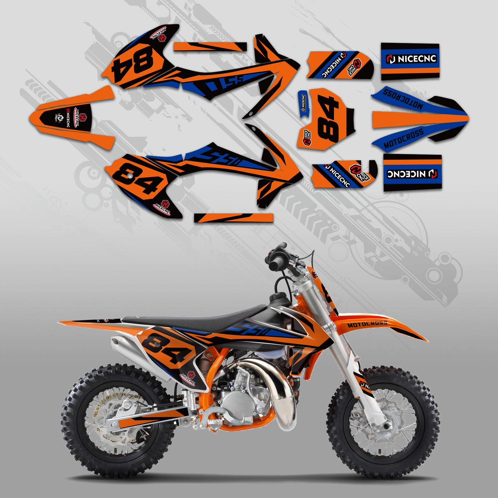 Full Graphics Decals Stickers Kit For KTM SX50 2016-2022