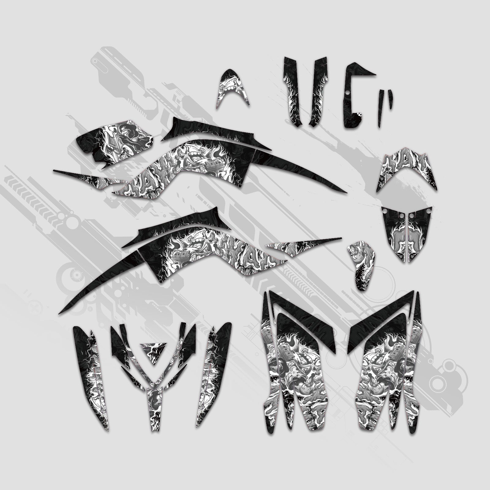 ATV Full Graphics Decals Stickers Kit For Yamaha RAPTOR 700 2013-2023