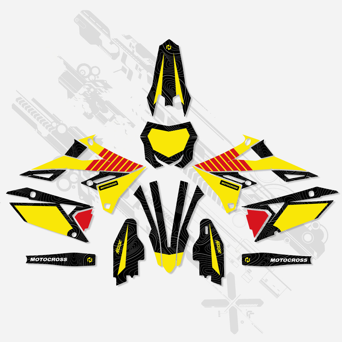 Motorcycle Full Graphics Decals Stickers Set For SUZUKI RMZ250 19-25 RMZ450 18-25