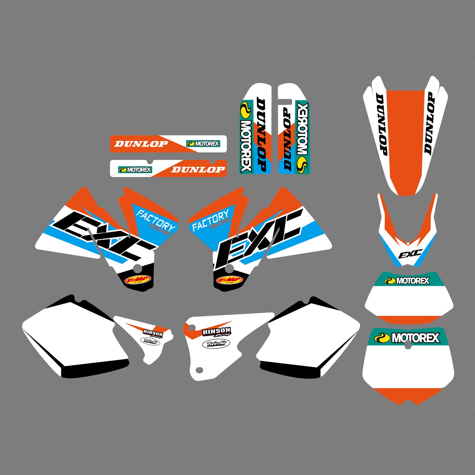 Motorcycle New Style Team Decals Sticker Kits For KTM EXC 125-400 98-00