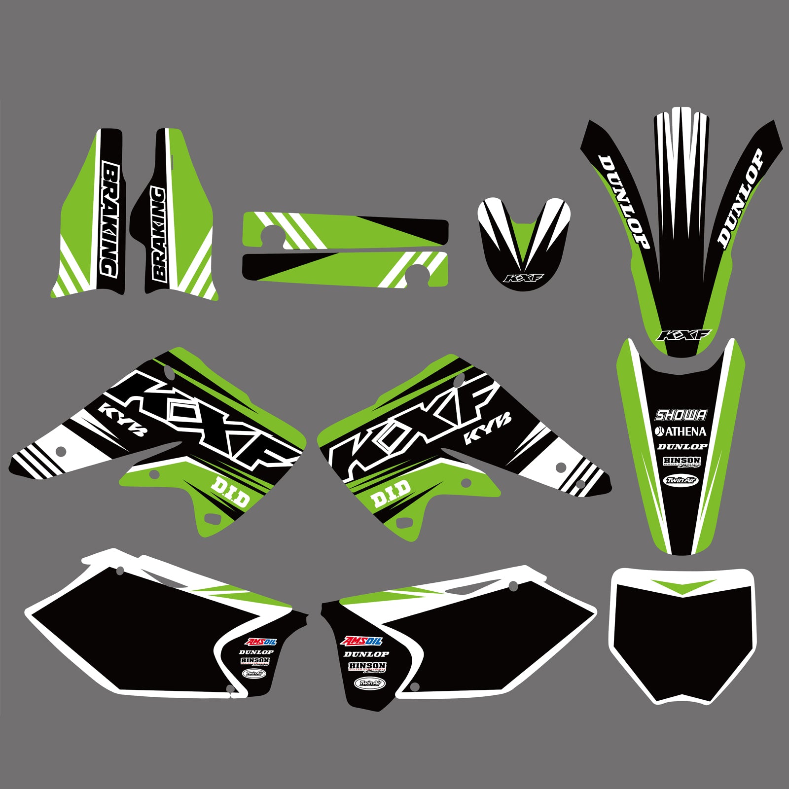 Motorcycle Full Fairing Graphics Background Sticker Decals For Kawasaki KXF250 2004-2005