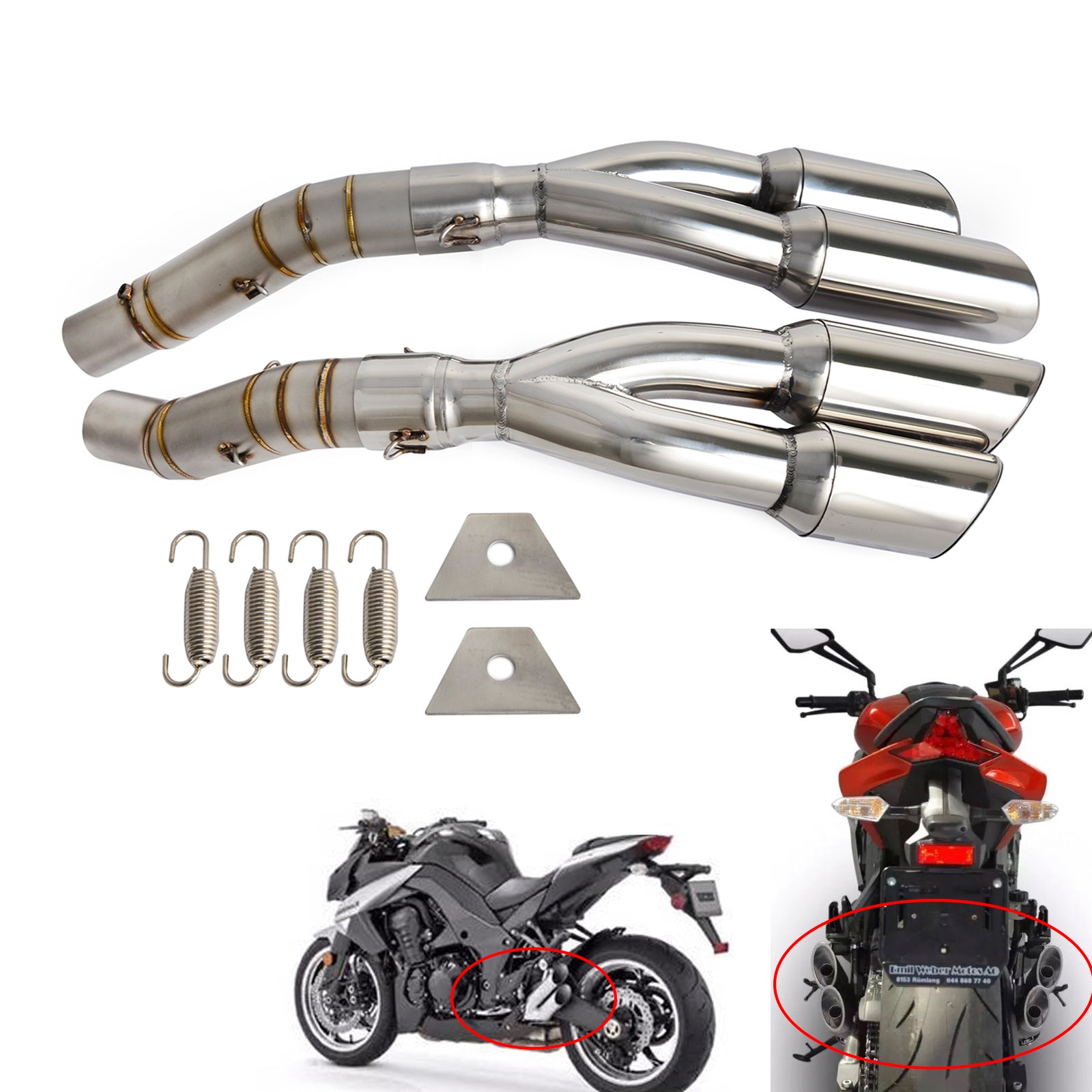 Full Exhaust System for Kawasaki Z1000 2010-2016