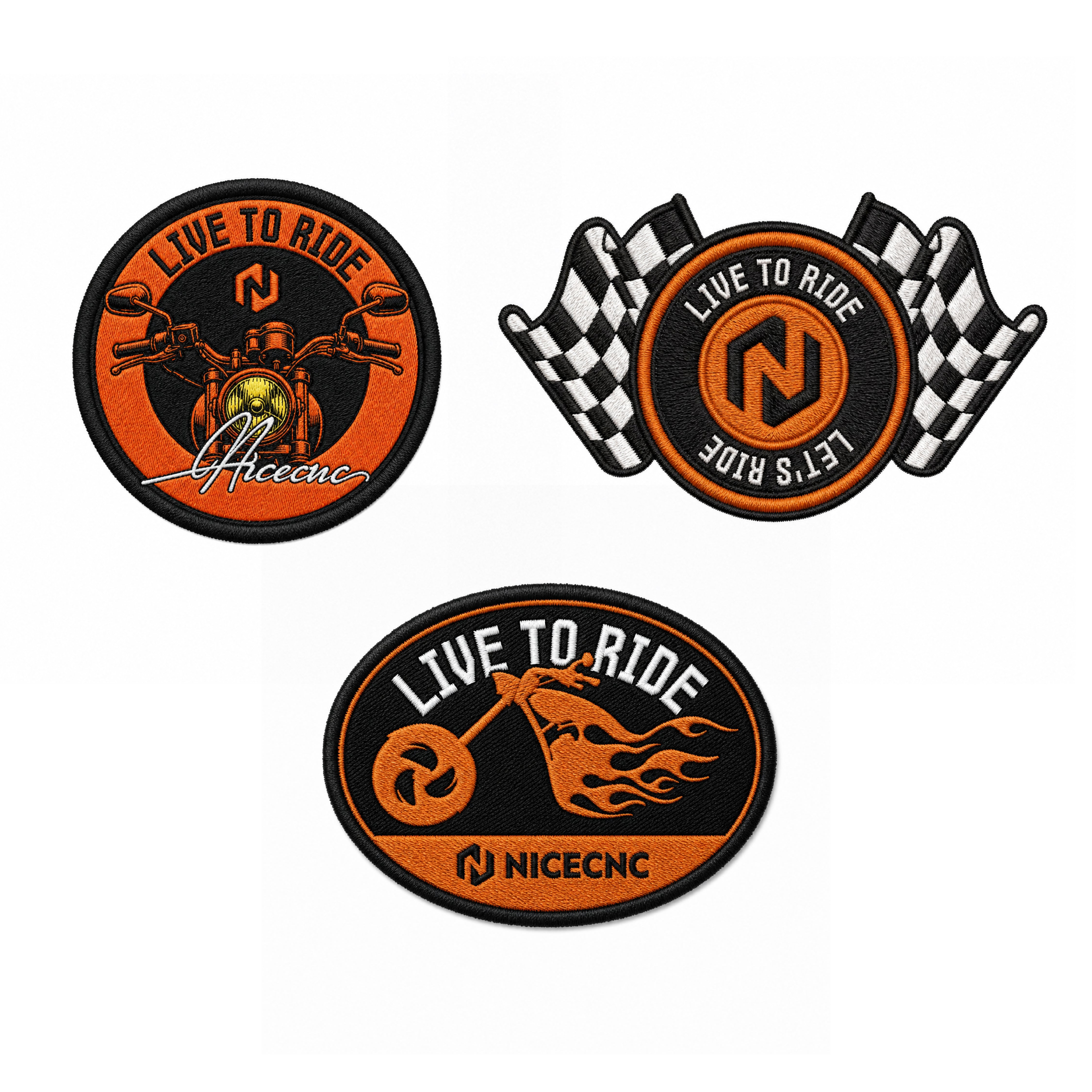 NICECNC 3PCS Iron-on / Sew-on Embroidered Patch Set