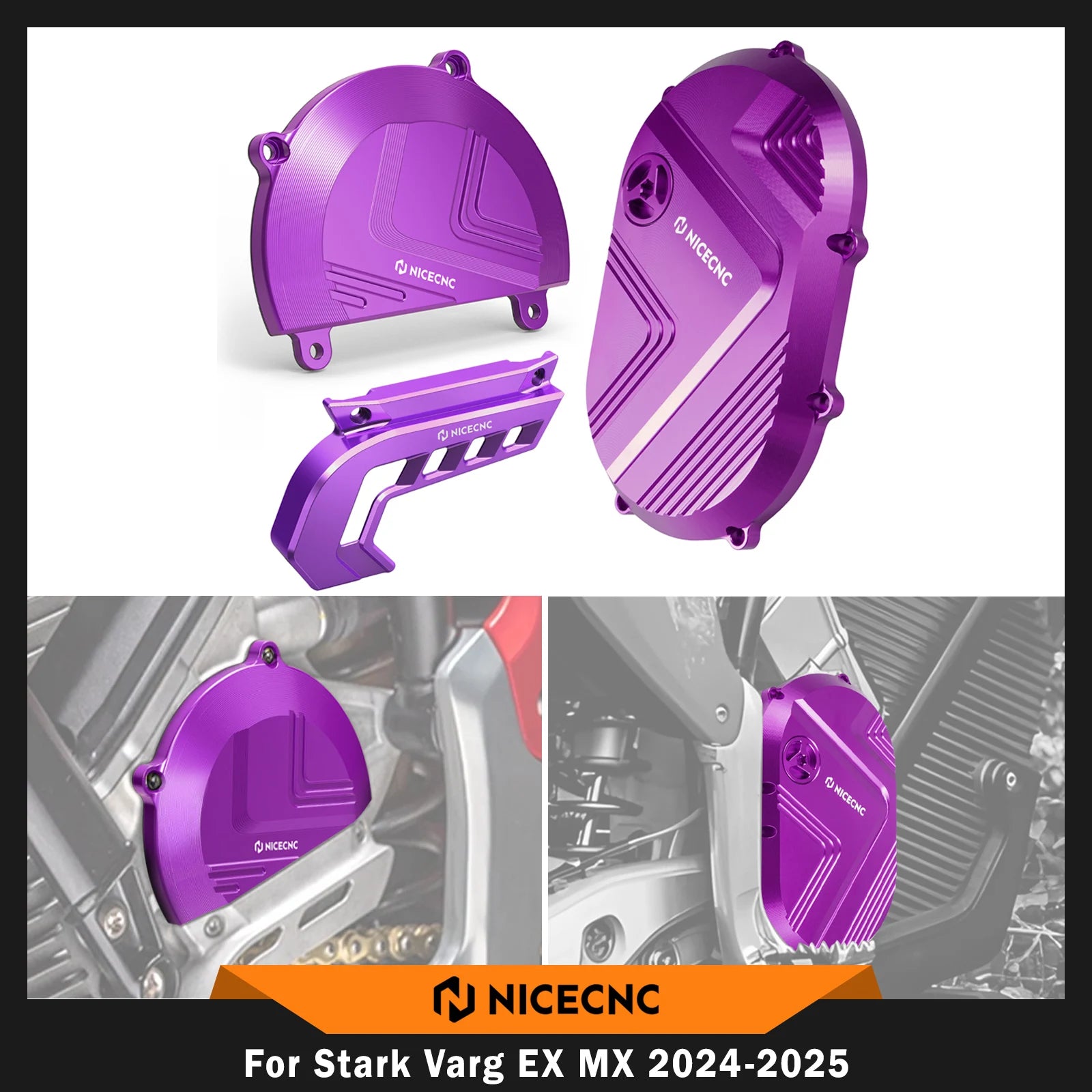 Left Right Motor Cover & Sprocket Chain Guard For Stark Varg MX / EX 2024-2025
