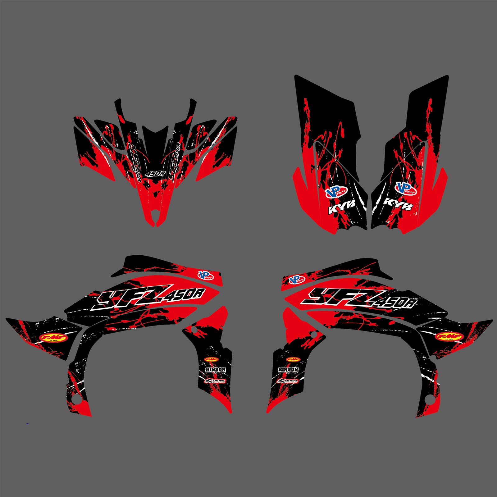 ATV Full Background Graphics Decal Stickers Kit for YAMAHA YFZ450R 2009-2012