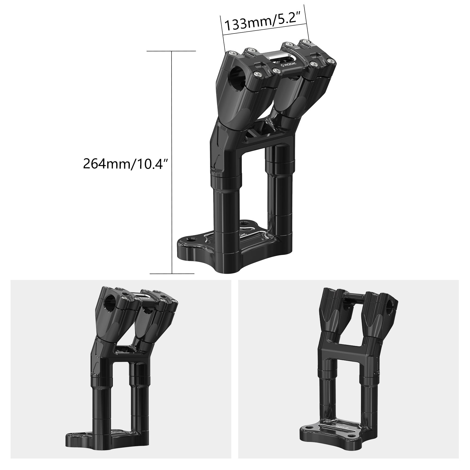 Modular Kickback Isolated Risers Set For Harley 1-1/8" Handlebars Electra Tri Street Glide