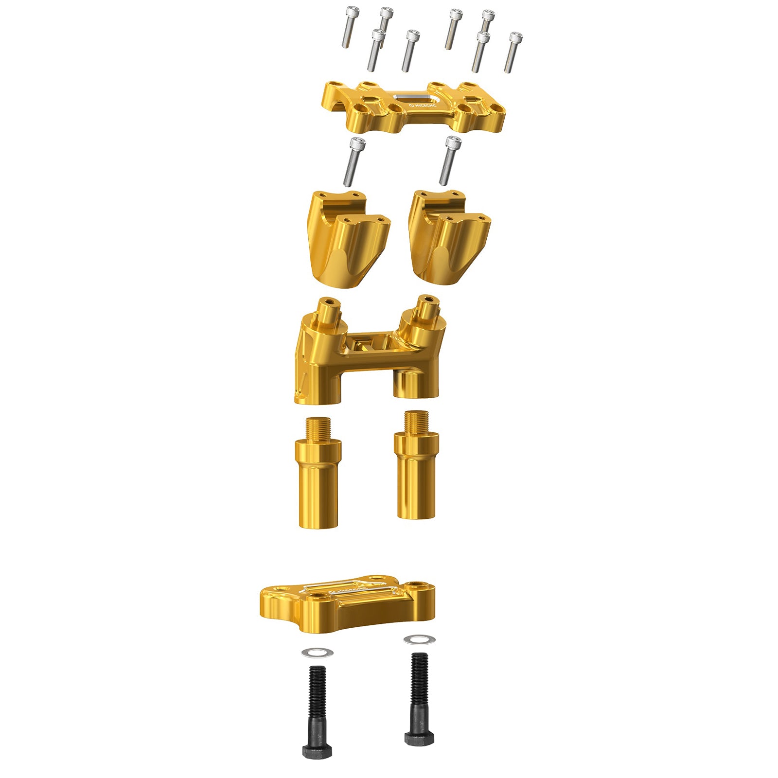 Modular Kickback Isolated Risers Set For Harley 1-1/8" Handlebars Electra Tri Street Glide