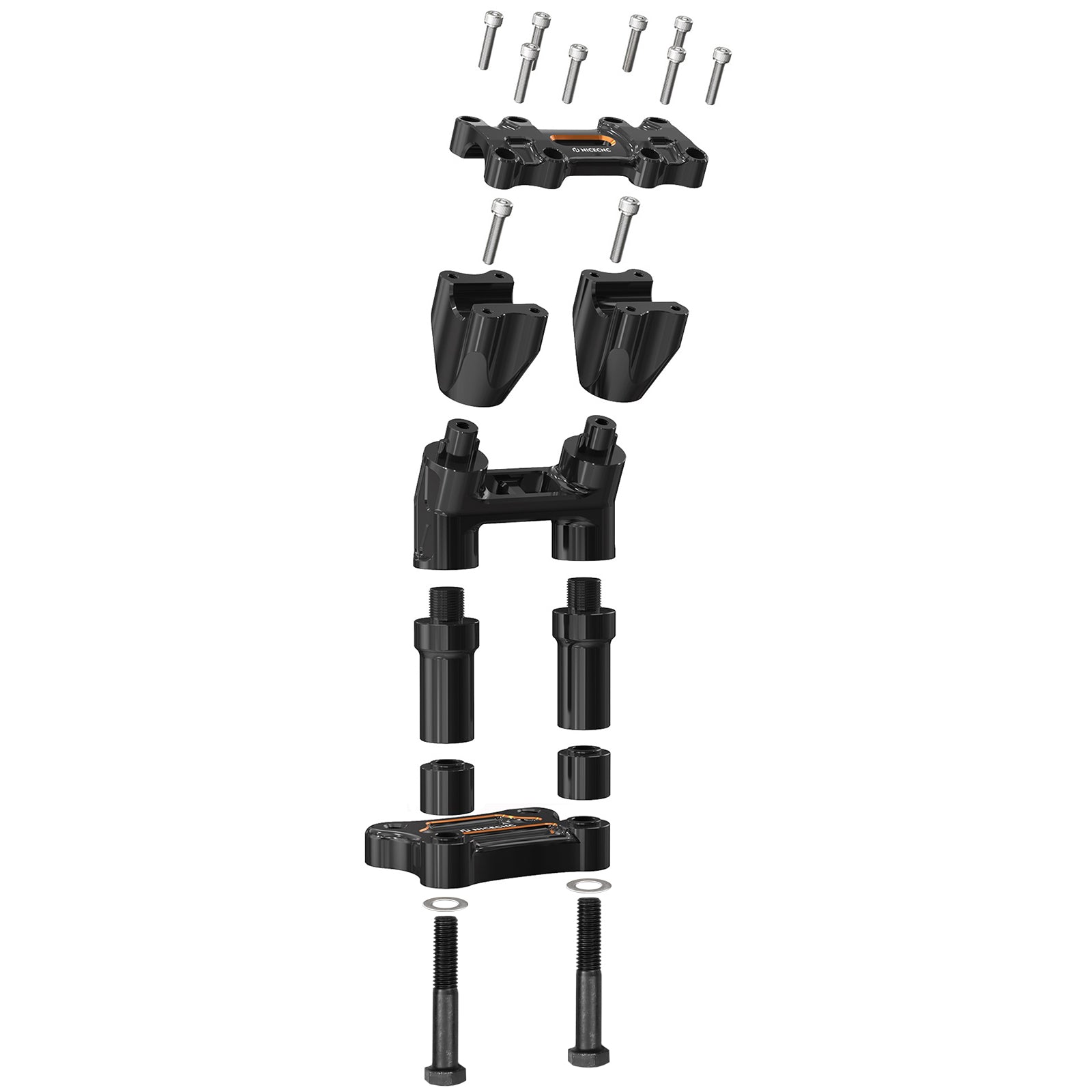 Modular Kickback Isolated Risers Set For Harley 1-1/8" Handlebars Electra Tri Street Glide