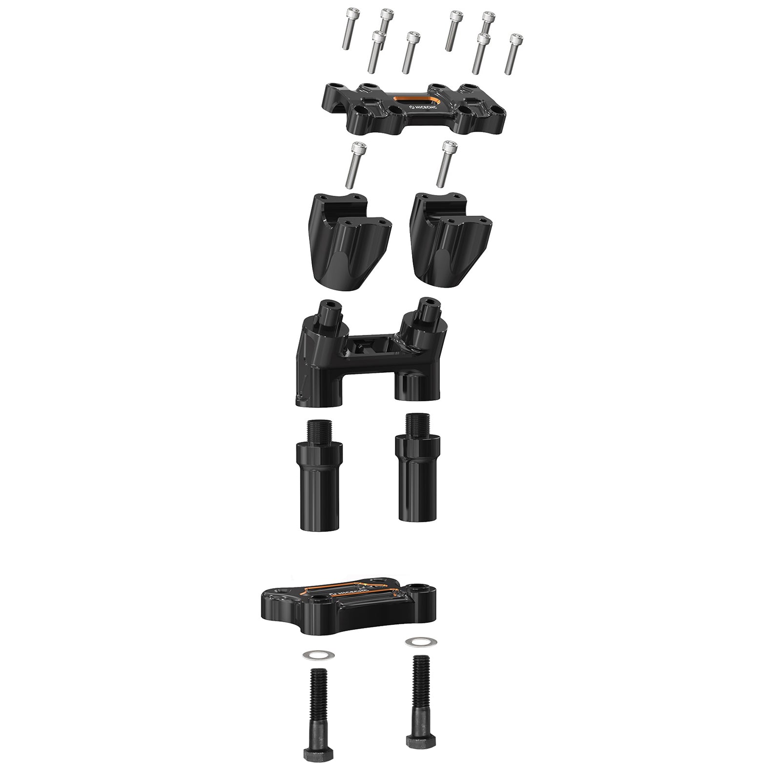 Modular Kickback Isolated Risers Set For Harley 1-1/8" Handlebars Electra Tri Street Glide