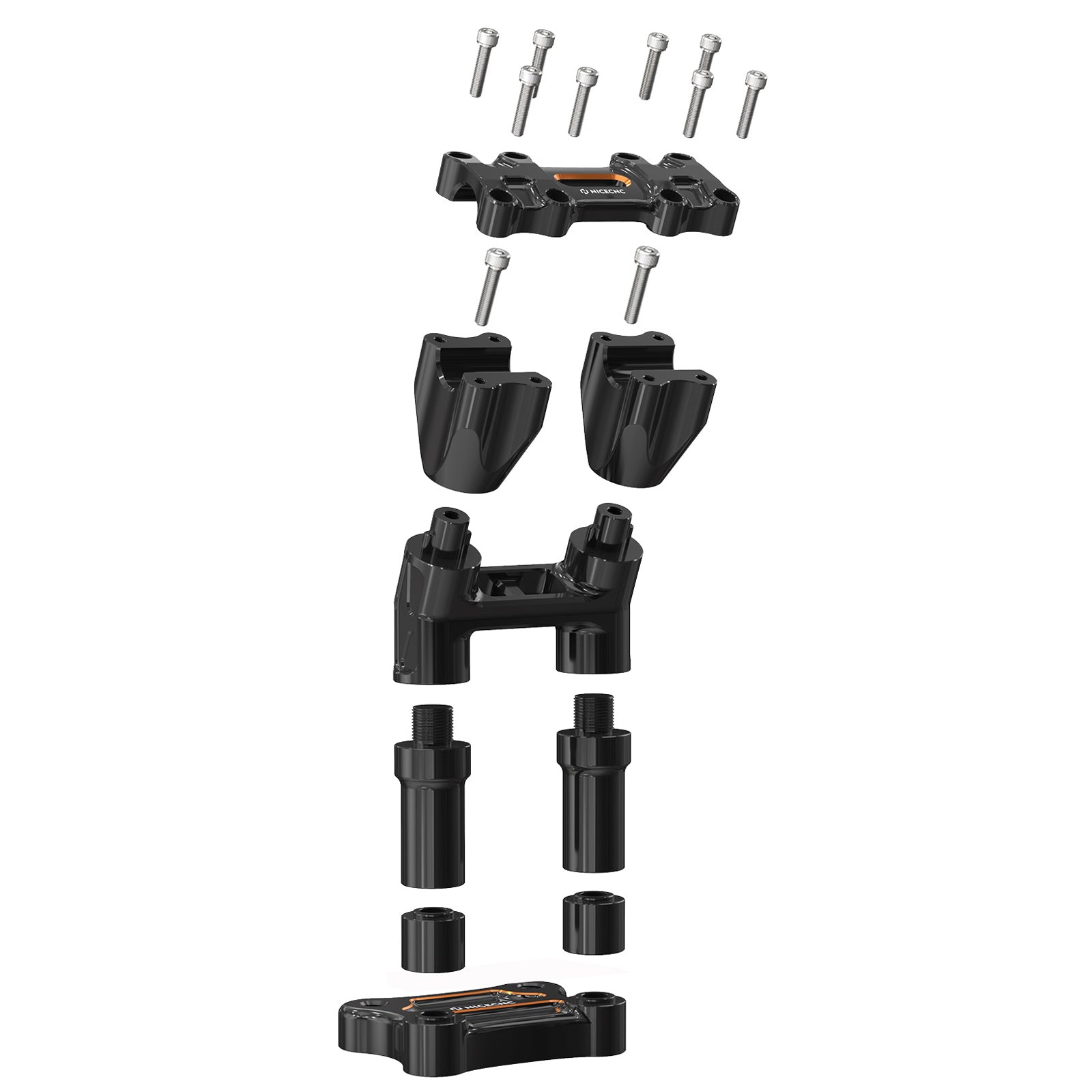 Modular Kickback Isolated Risers Set For Harley 1-1/8" Handlebars Electra Tri Street Glide