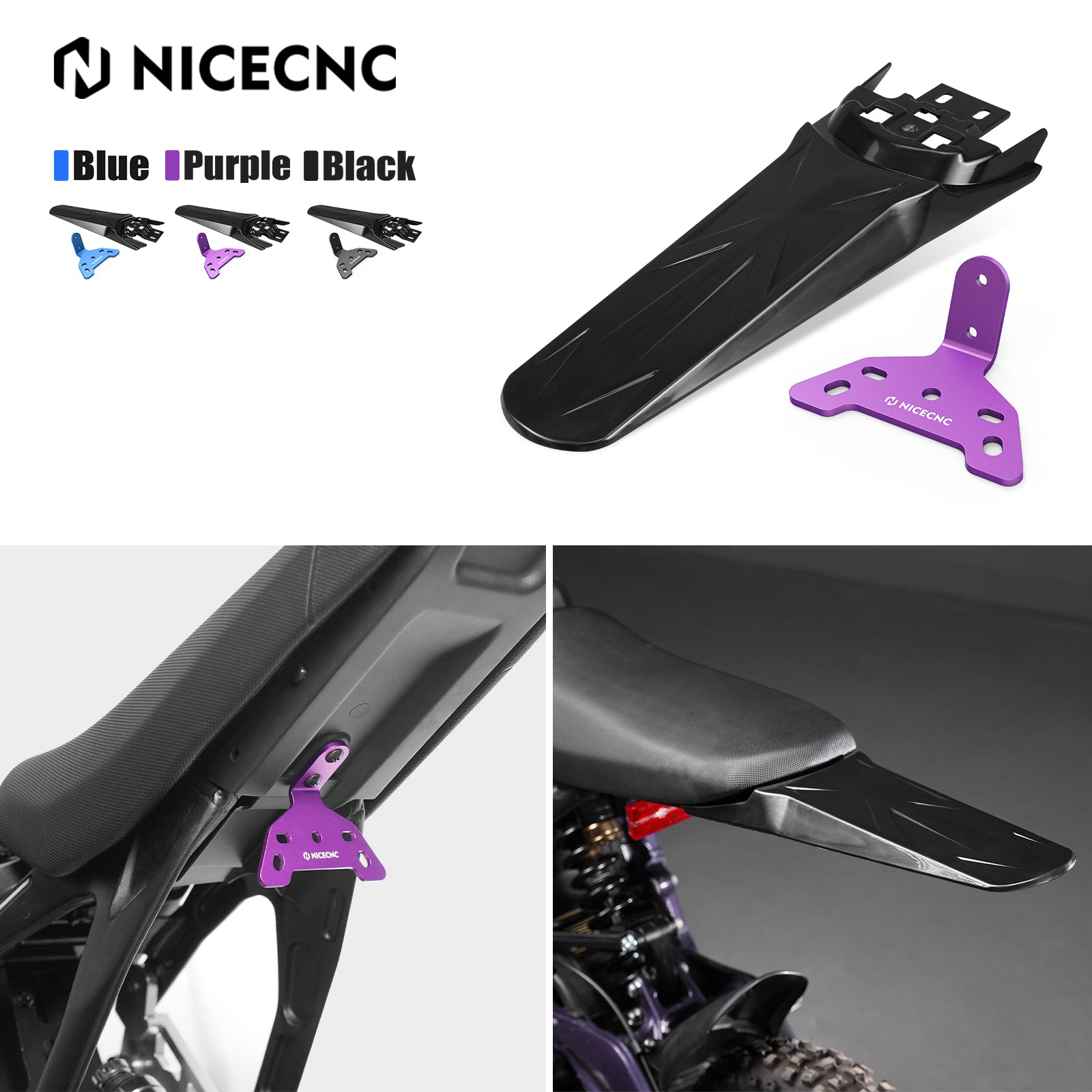 Tail Light Mounting Bracket & Extended Rear Fender For Surron Light Bee X/ S