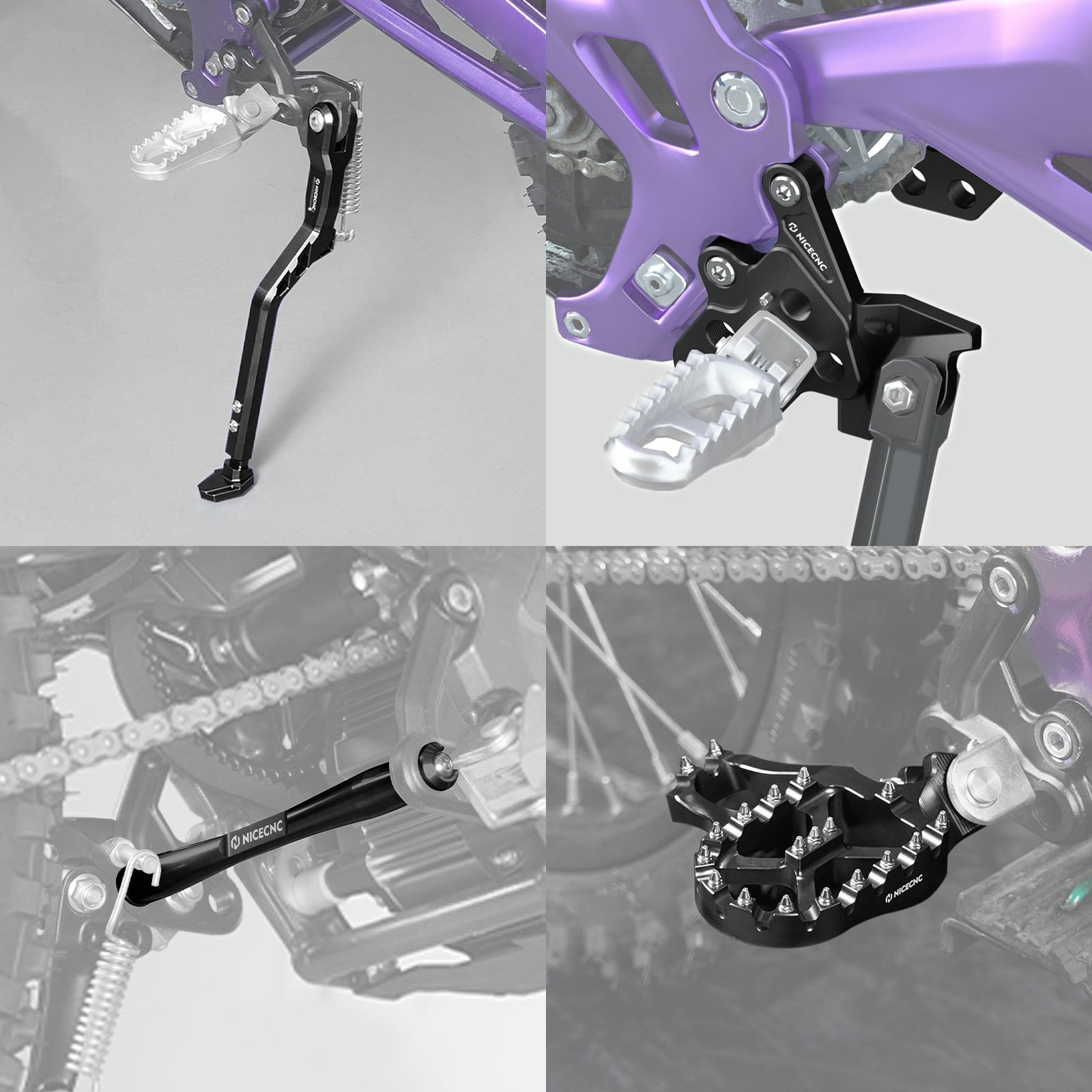 Foot Pegs Bracket Package Footrest Support Brace Kickstand For Surron Light Bee X S Segway X160 X260