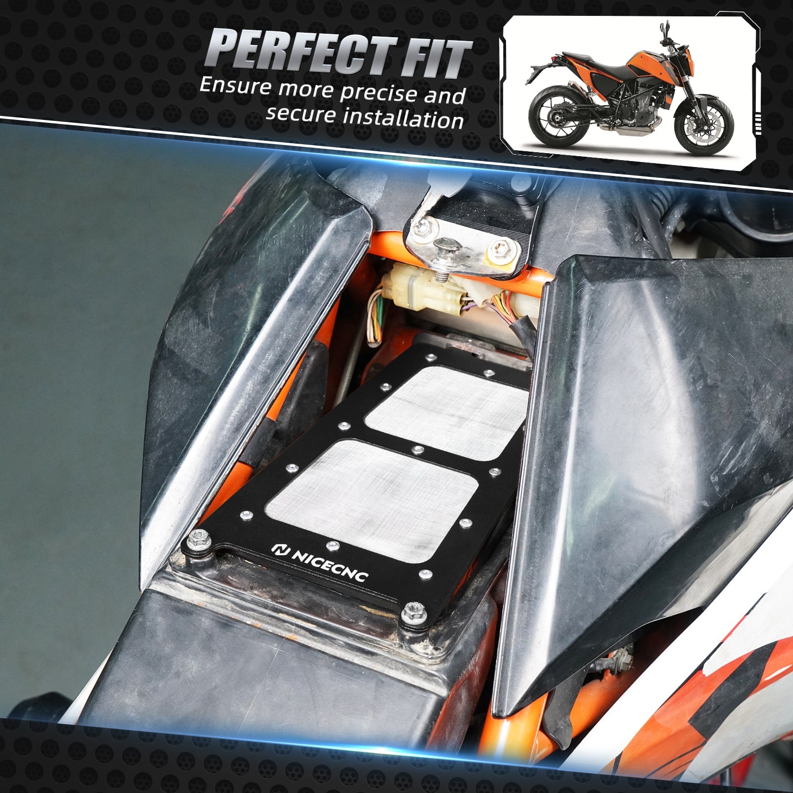 High Flow Air Box Lid Cover + Air Filter For Gas Gas 700 SM / ES 2022-2024