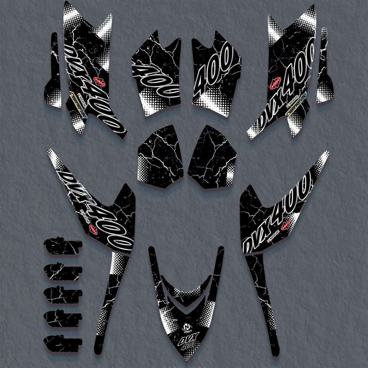ATV Graphics Backgrounds Decals Kit For Arctic Cat DVX400 2004 2005 20