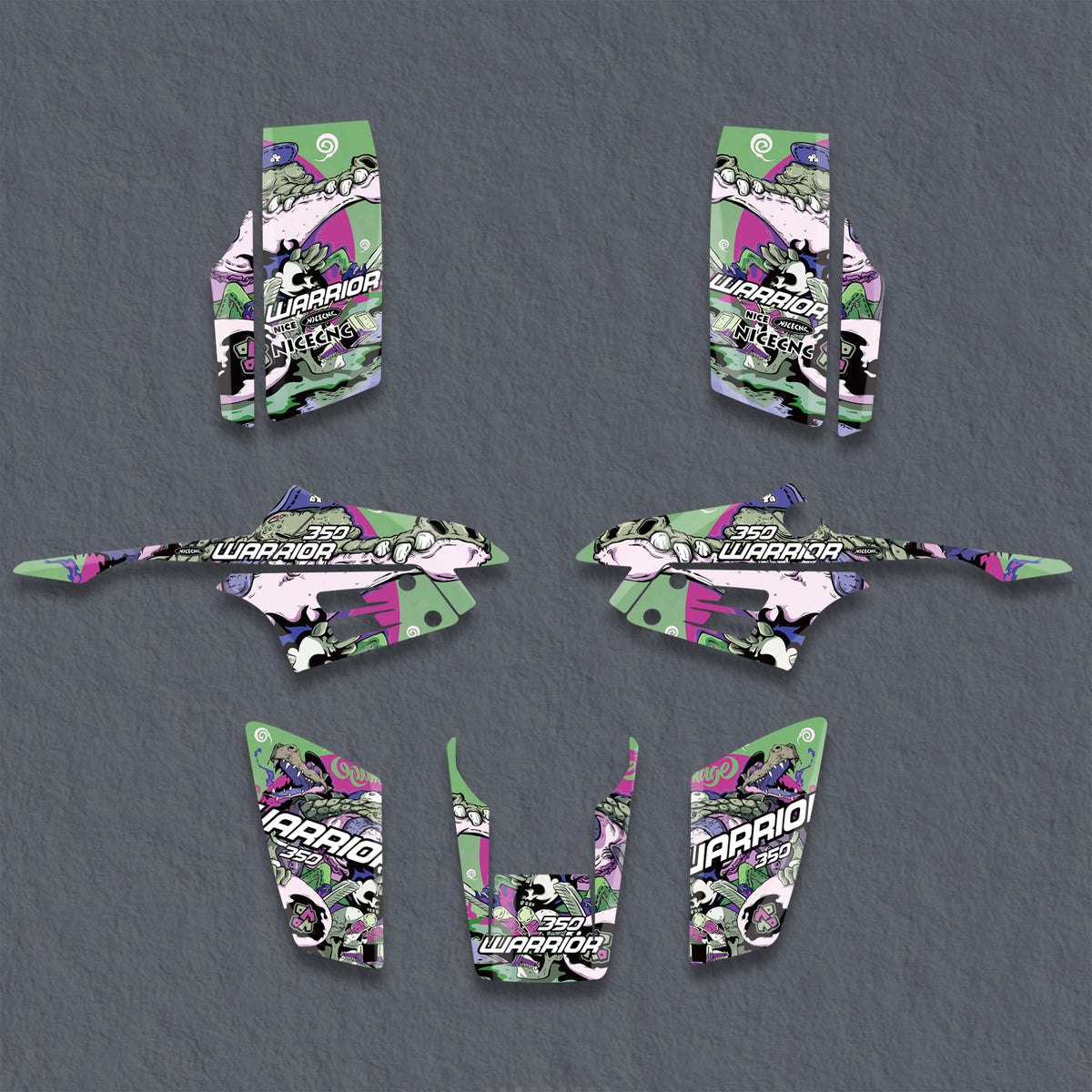 ATV Decals Full Graphics Stickers Set For YAMAHA Warrior 350 1987-2004