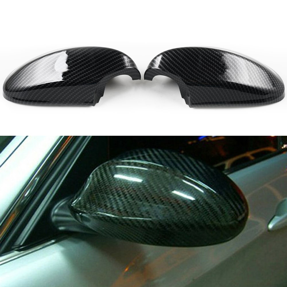 2PCS Carbon Fiber Style Side Mirror Cover Cap Shroud For BMW E90 E91 330i 335i 2005-2008