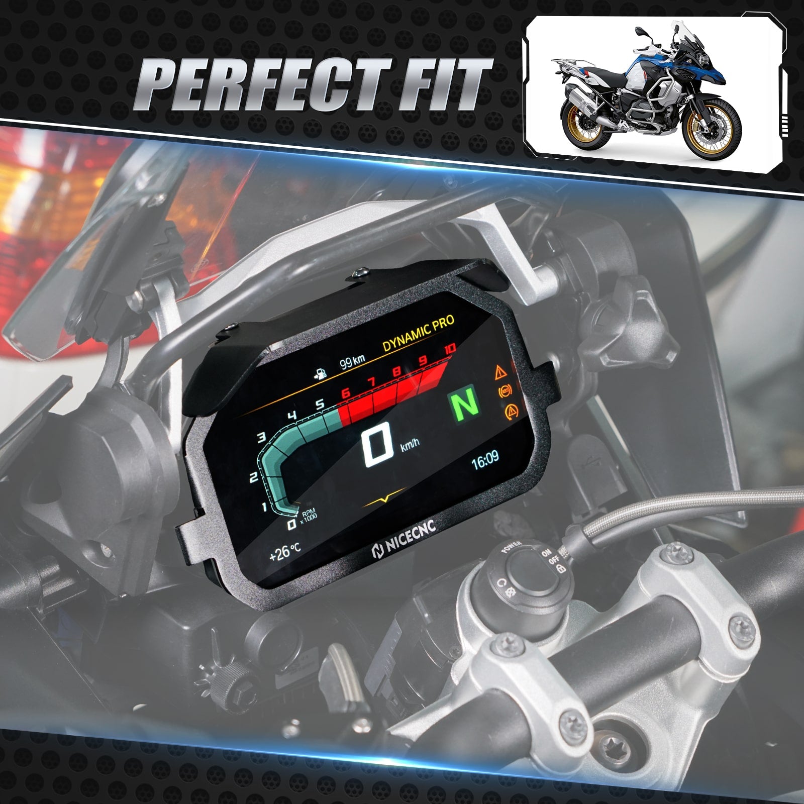 Instrument Display Screen Protector Cover Anti-theft Locking Frame For BMW R1200GS Adv 2013-2018 R1250GS Adv 2018-2024