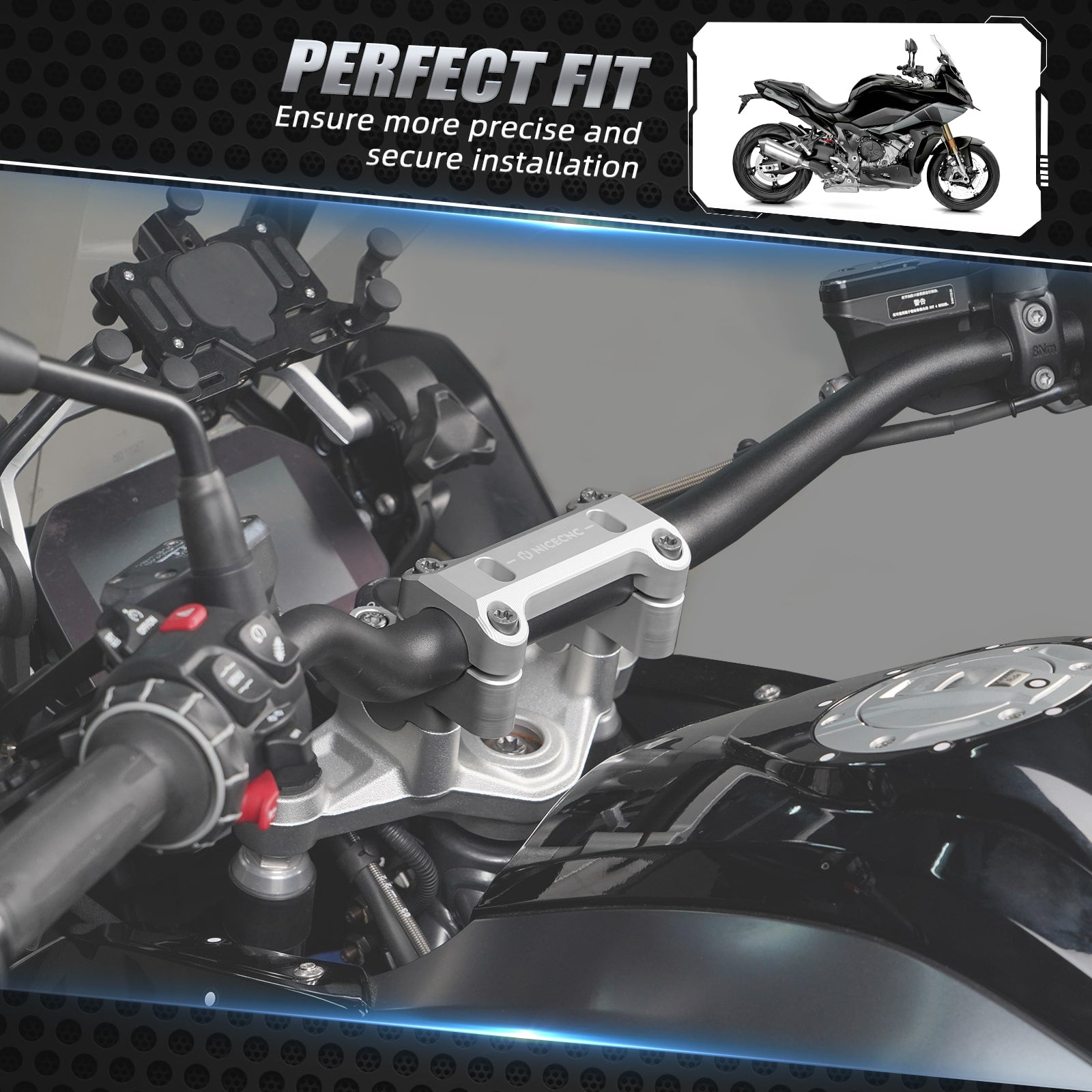 Handlebar Riser For BMW R1200GS Adventure 2014-2018 R1250GS Adventure 2019-2024